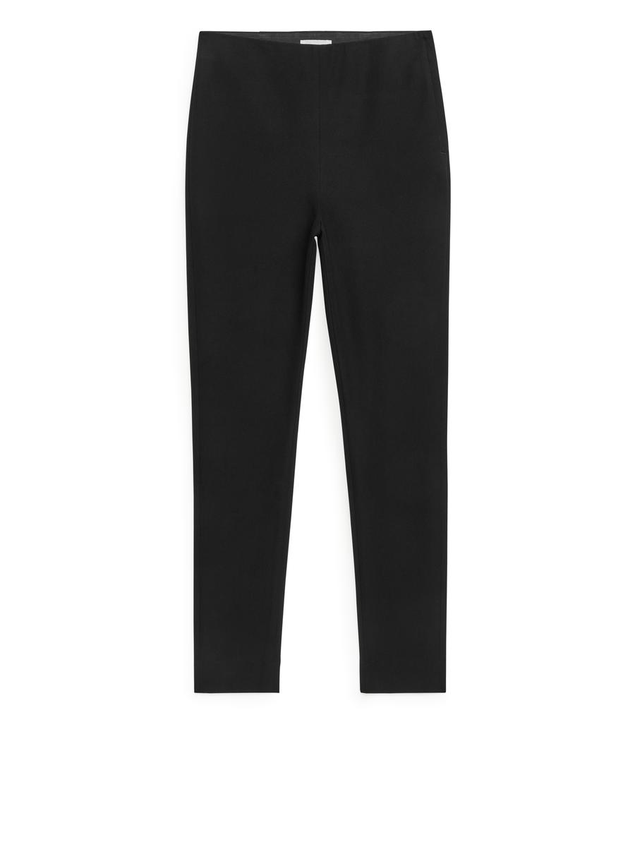 Pantalon ajusté en coton extensible-#272628-8516