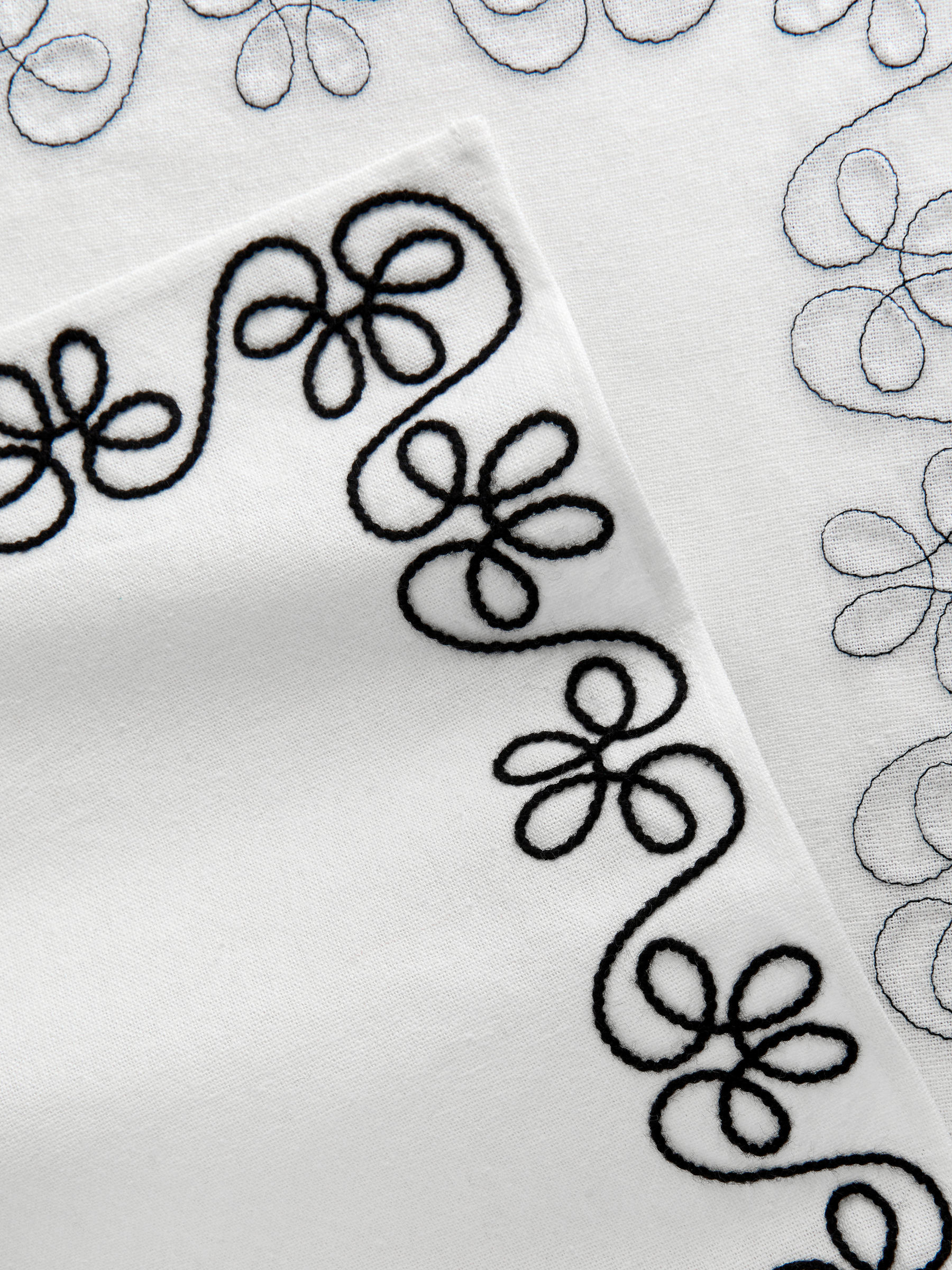 Embroidered Table Runner - White/Black - Homeware - StillMedia/DescriptiveDetail - 2