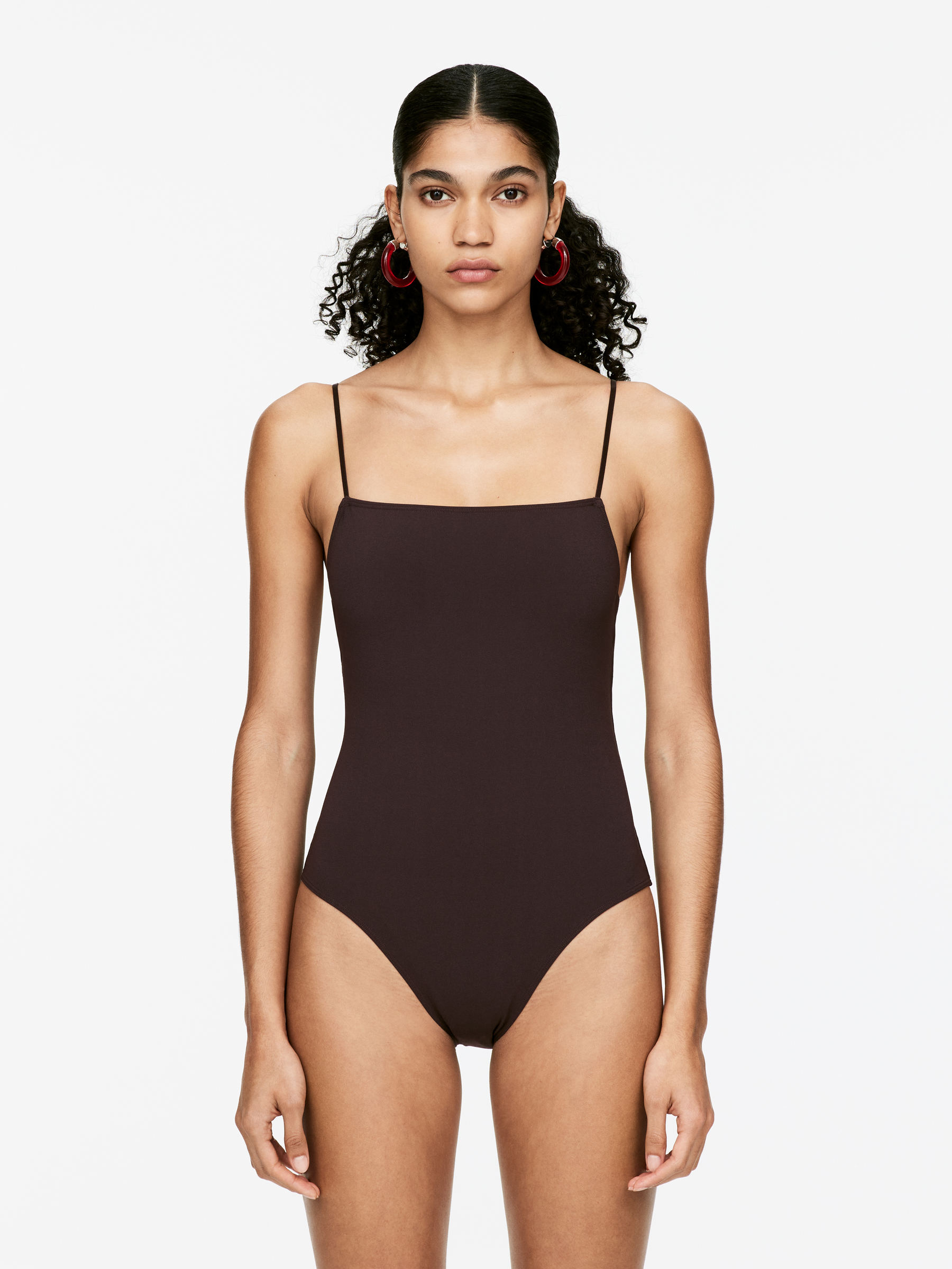Square-Neck Swimsuit-#372B2D-15881
