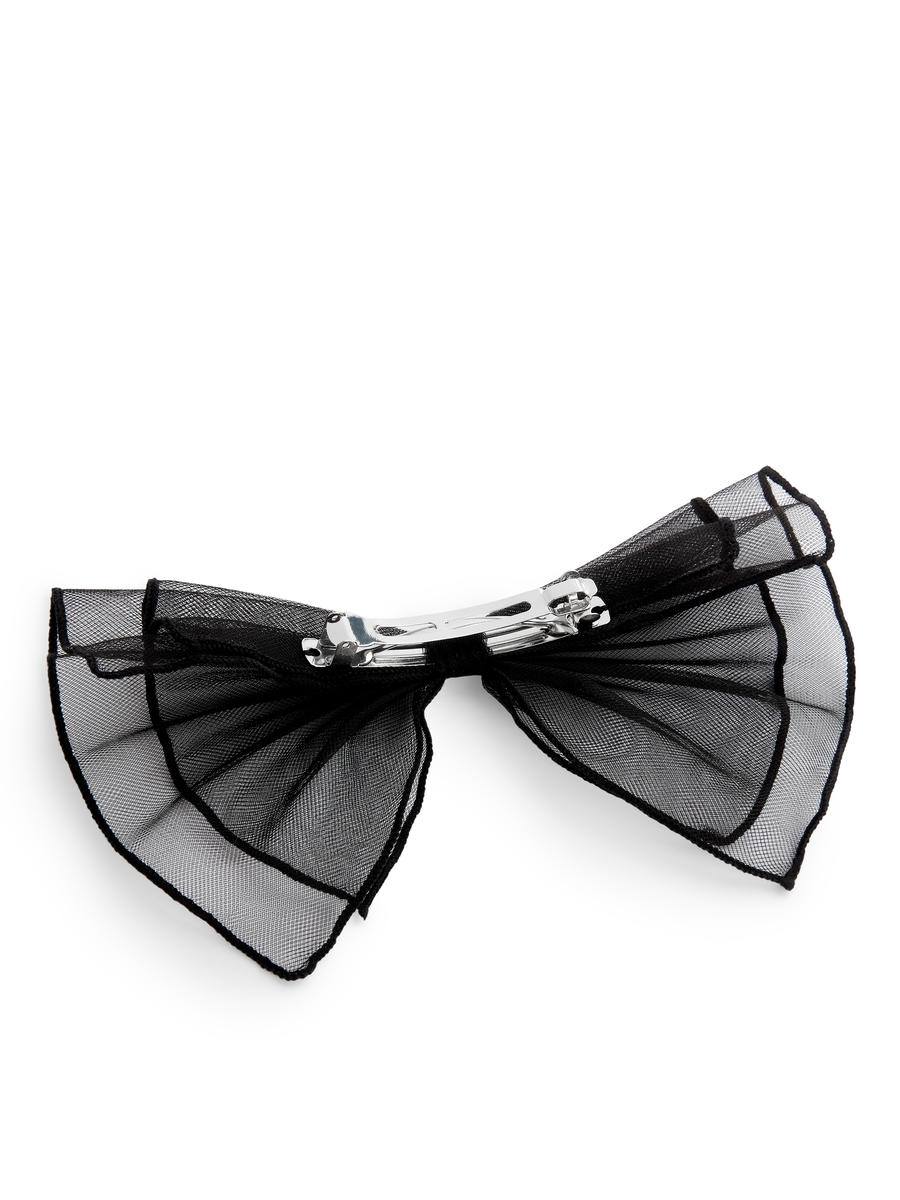 Tulle Bow Hair Clip-#272628-13306