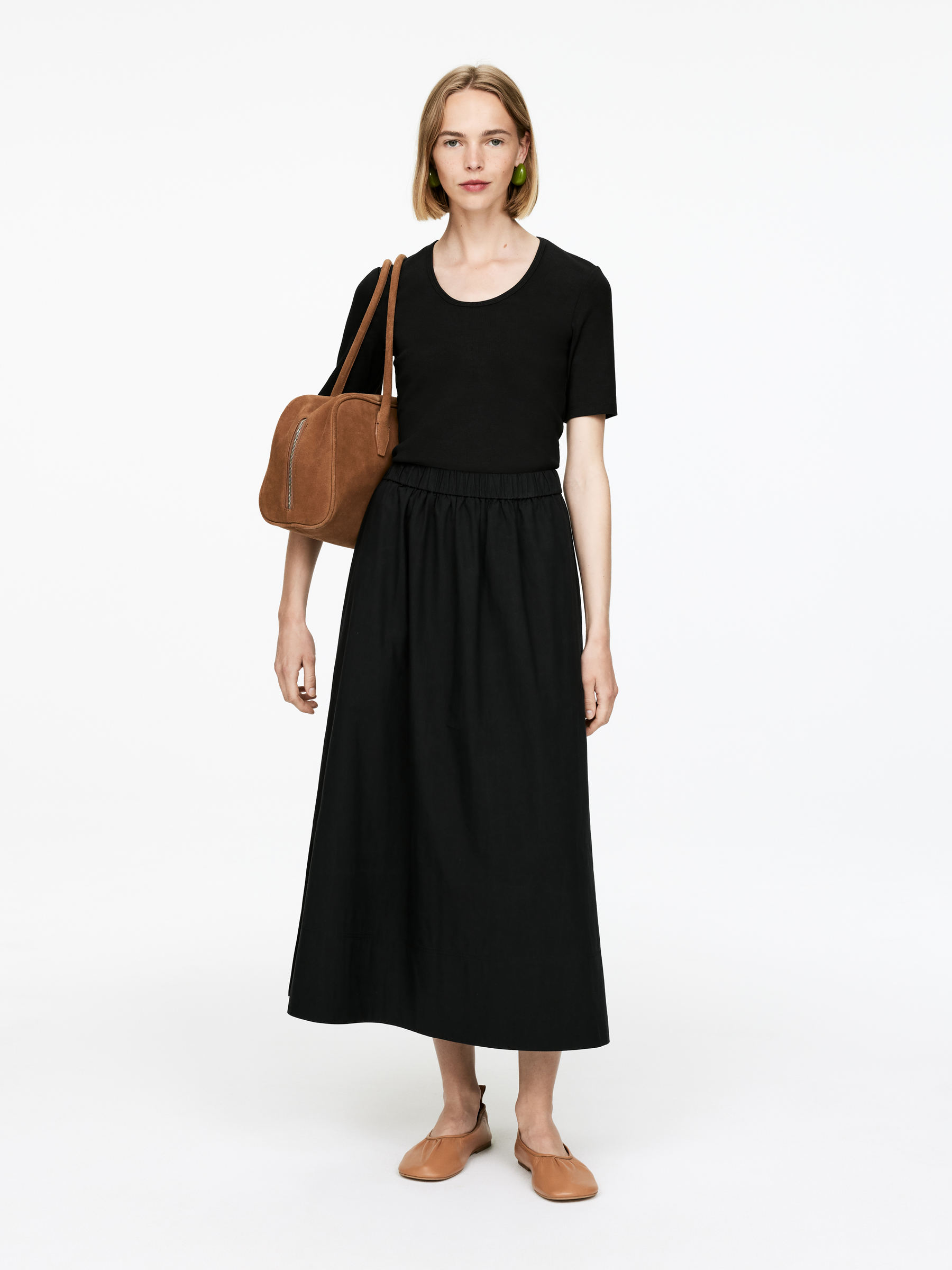 A-Line Cotton Skirt-#272628-14828