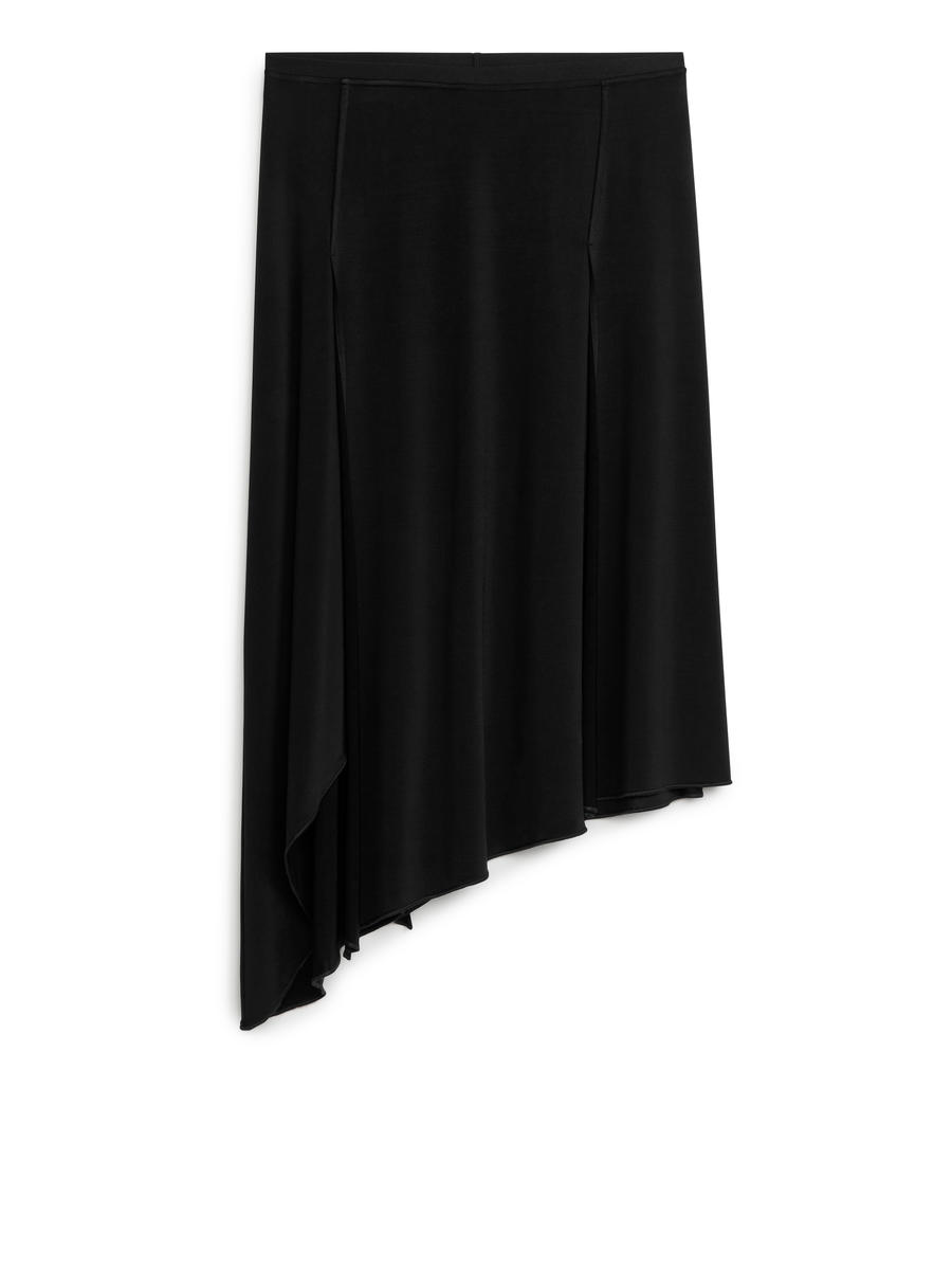 Asymmetrical Midi Skirt-#272628-4427