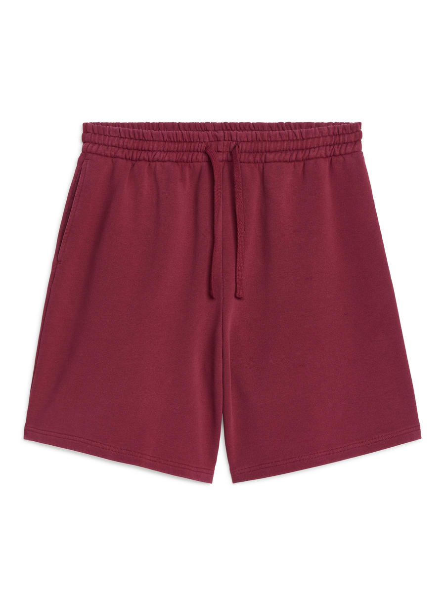 French Terry Shorts - Dark Red - Regular fit - Women - 1235344002