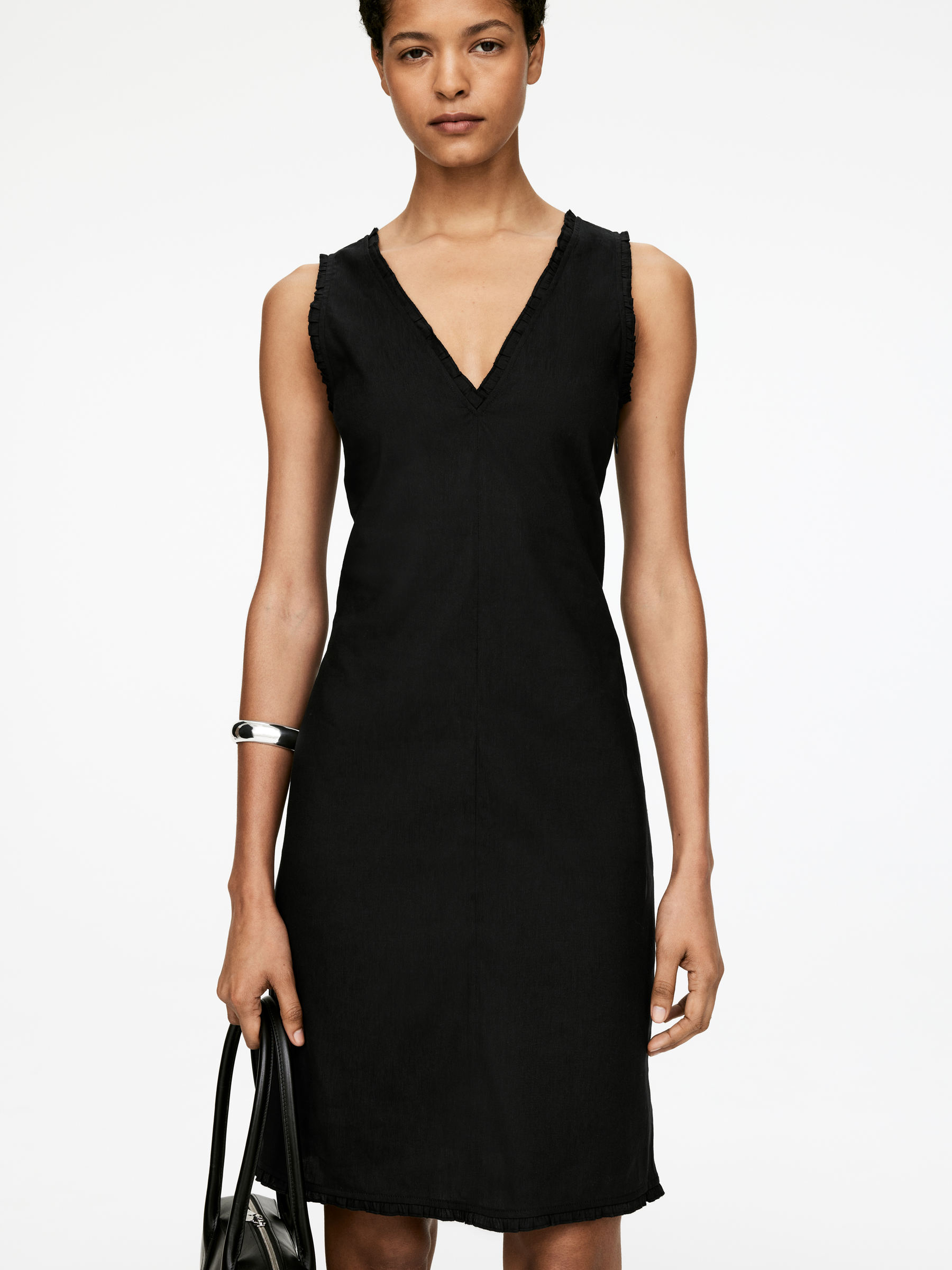 Frill-Detail Dress - Black - Regular fit - Women - StillMedia/Lookbook - 6
