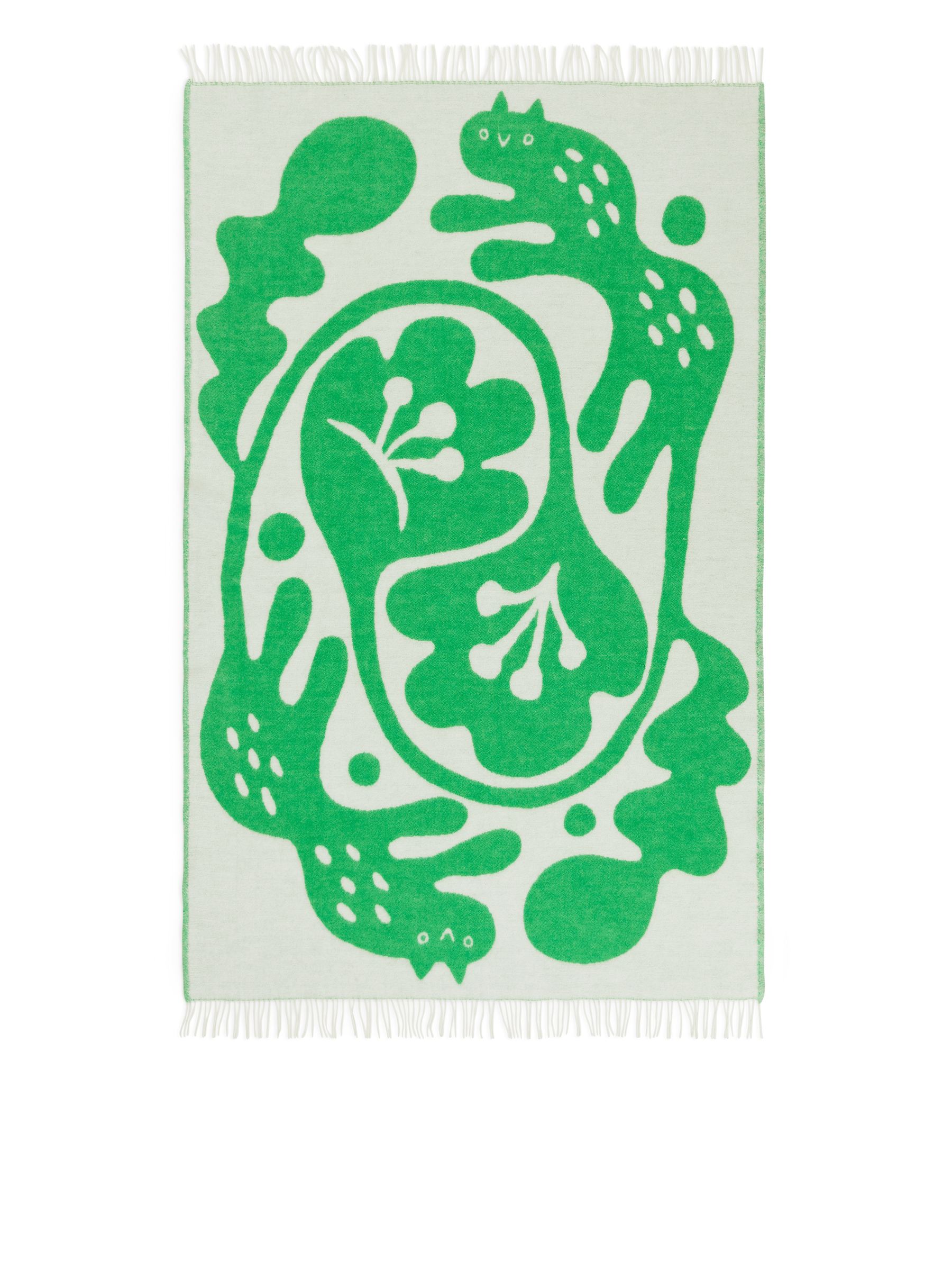 Manta de lana Takashi Tsushima - Verde/blanco - Homeware - StillMedia/DescriptiveStillLife - 1