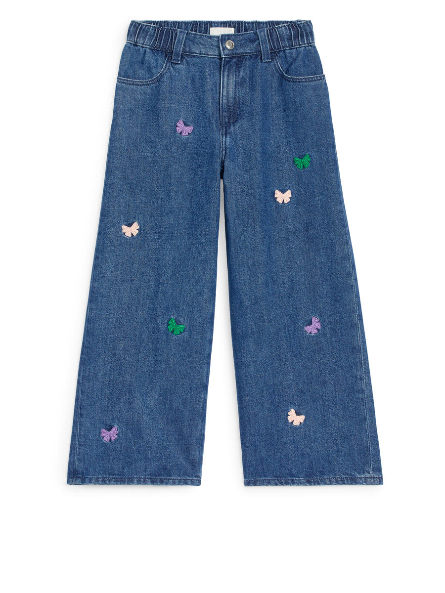 Embroidered Denim Trousers-#40427C-13066