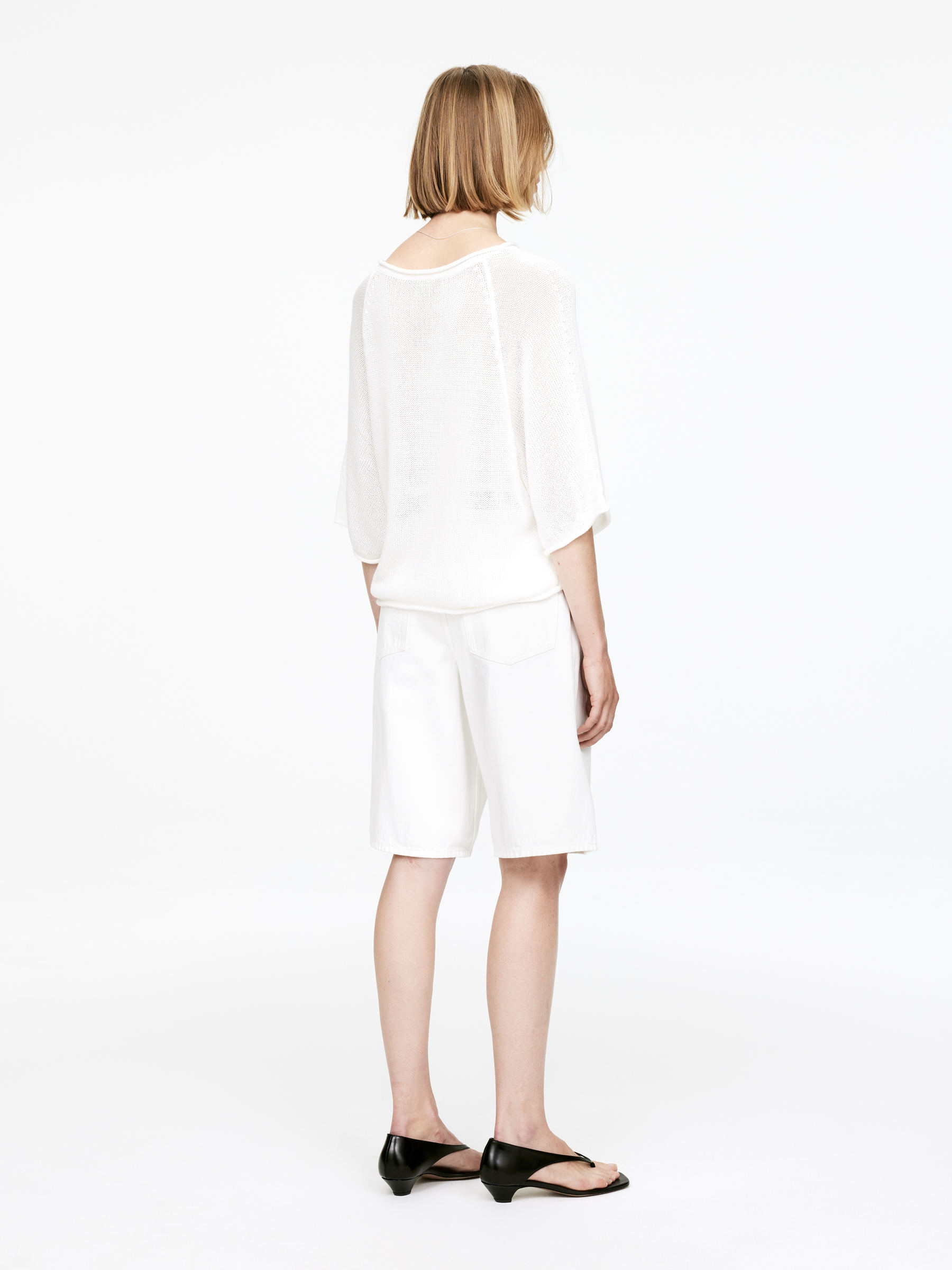 Knitted Cotton Jumper - White - Loose fit - Women - StillMedia/Lookbook - 12