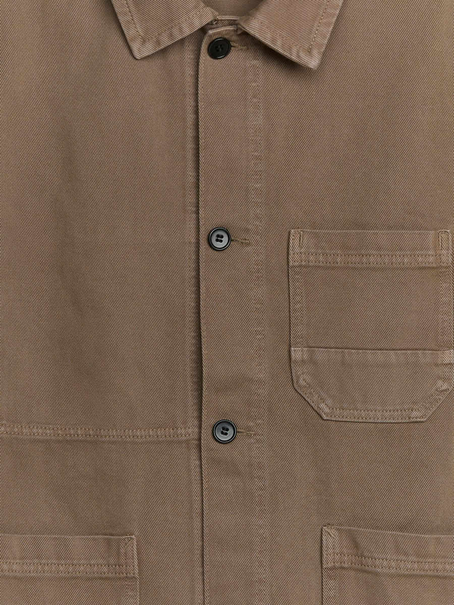 Überhemd aus überfärbtem Twill - Khaki - Regular Fit - Men - 0990934008