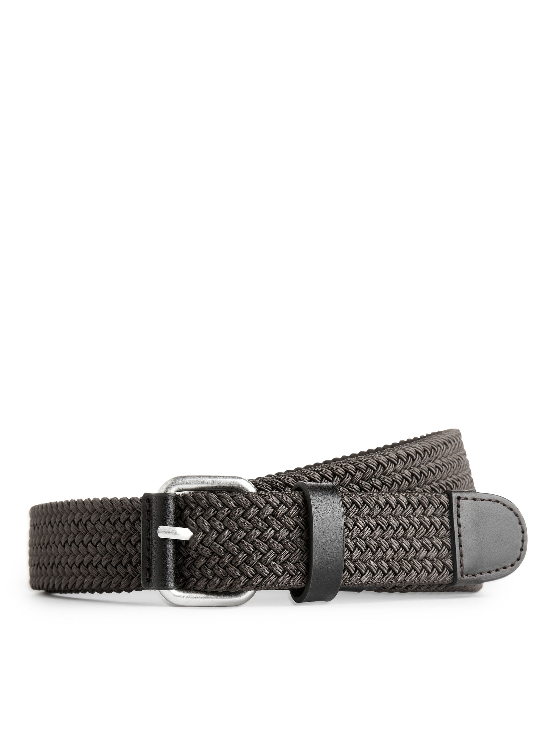 Pleciony skórzany pasek-#3D3A37-4070