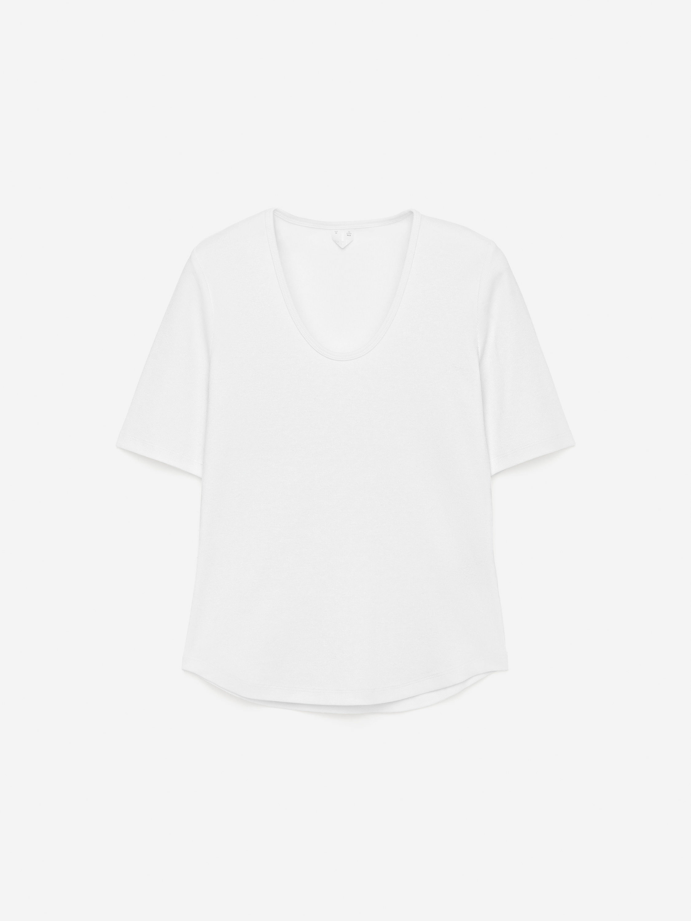 Cotton Rib Tee Shirt - White