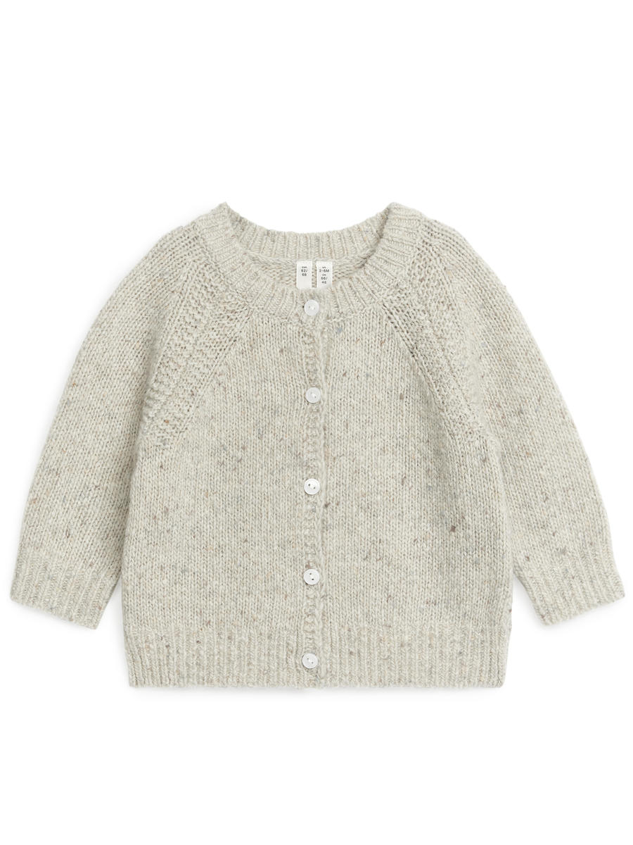 Neps Wool-Blend Cardigan-#DCD6C7-2681