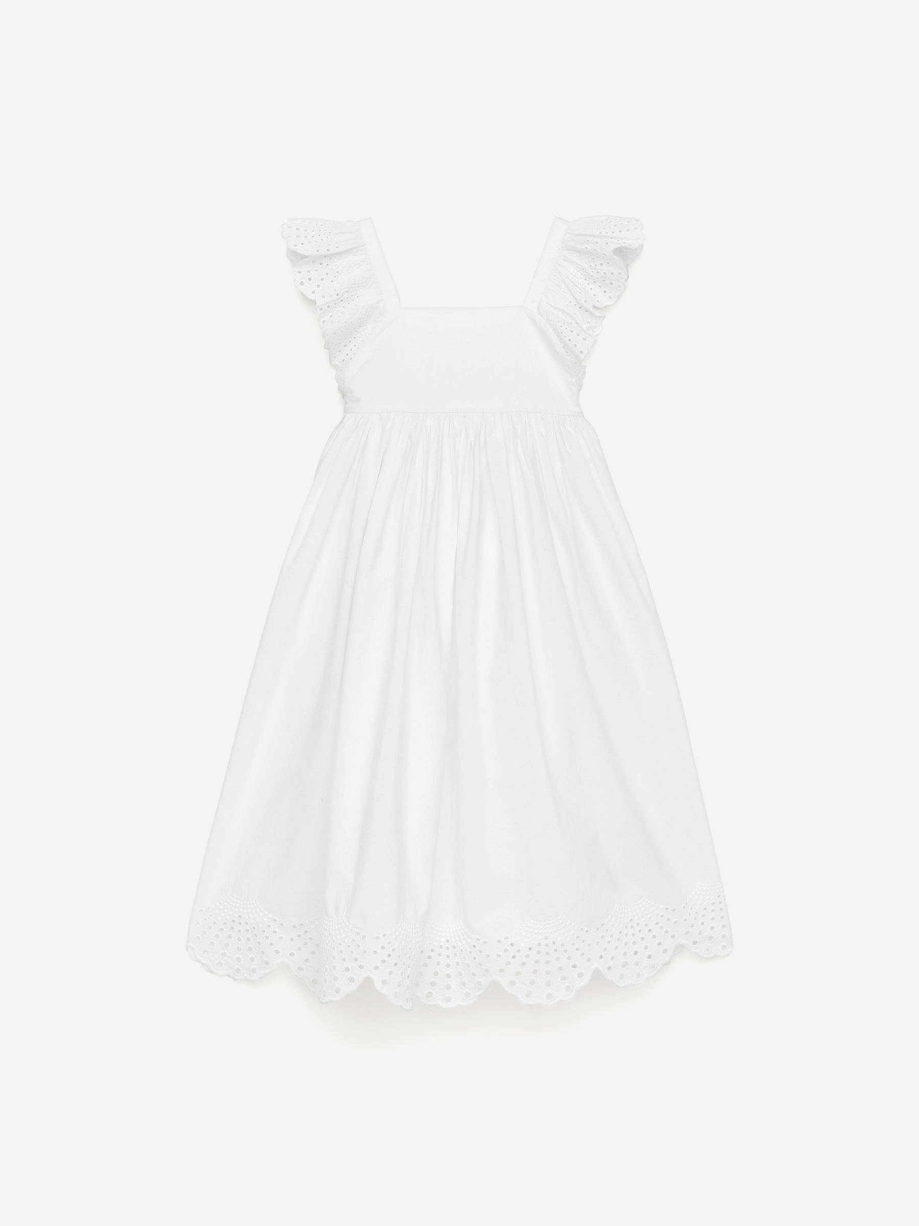 Broderie Anglaise Dress-#FFFFFF-15659