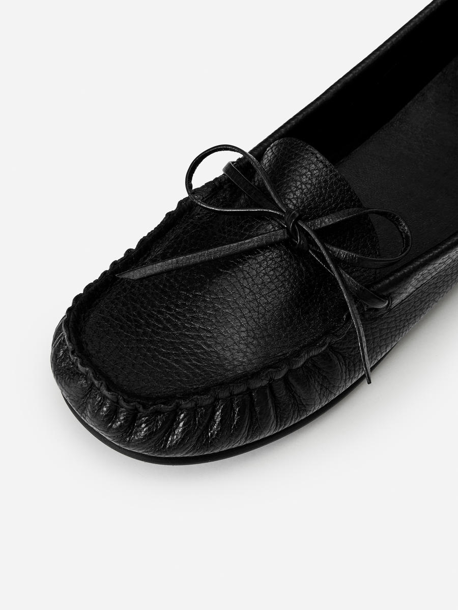 Black driving moccasins womens on sale