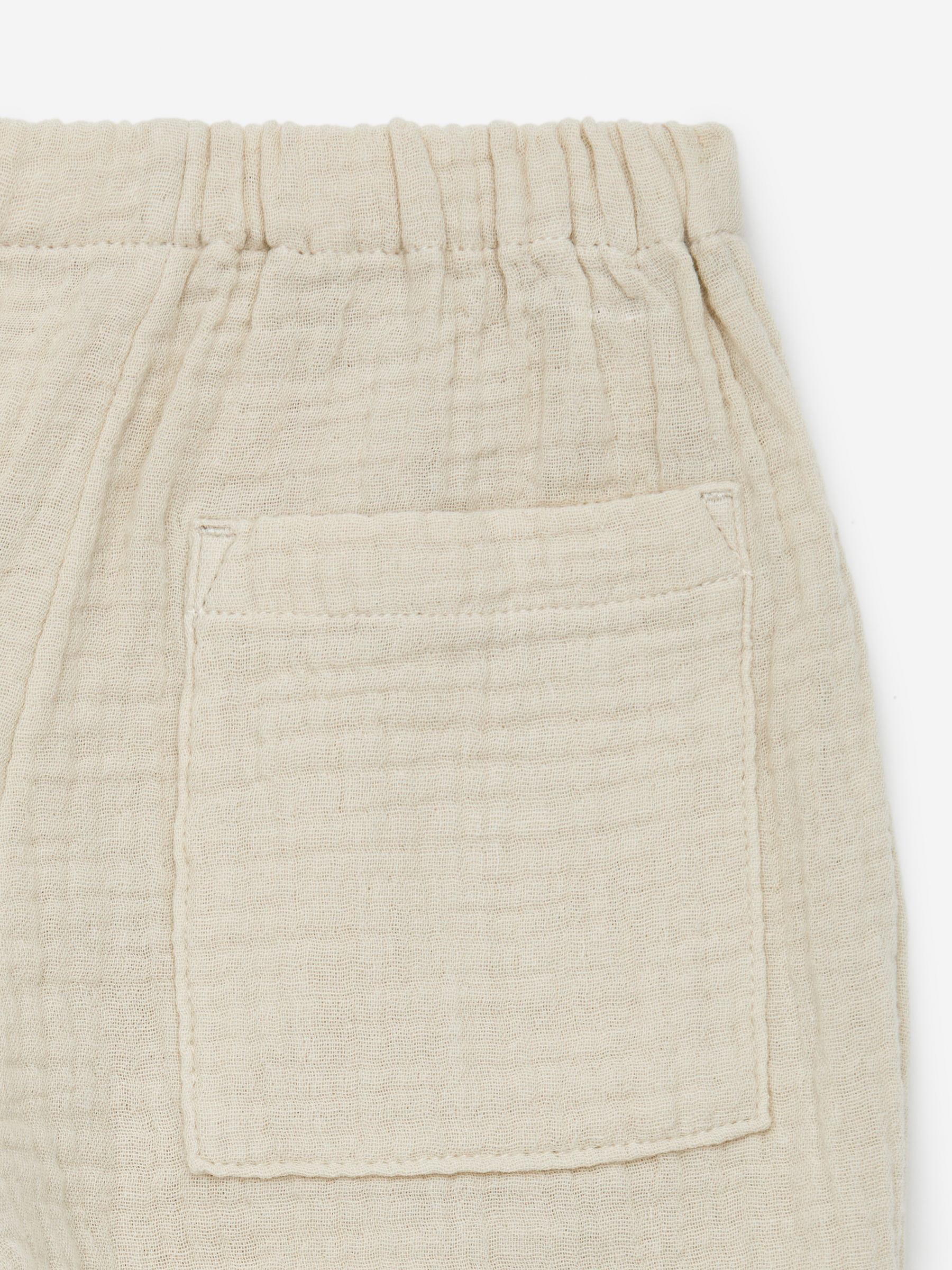 Cotton Muslin Trousers-#CEC6B9-14583