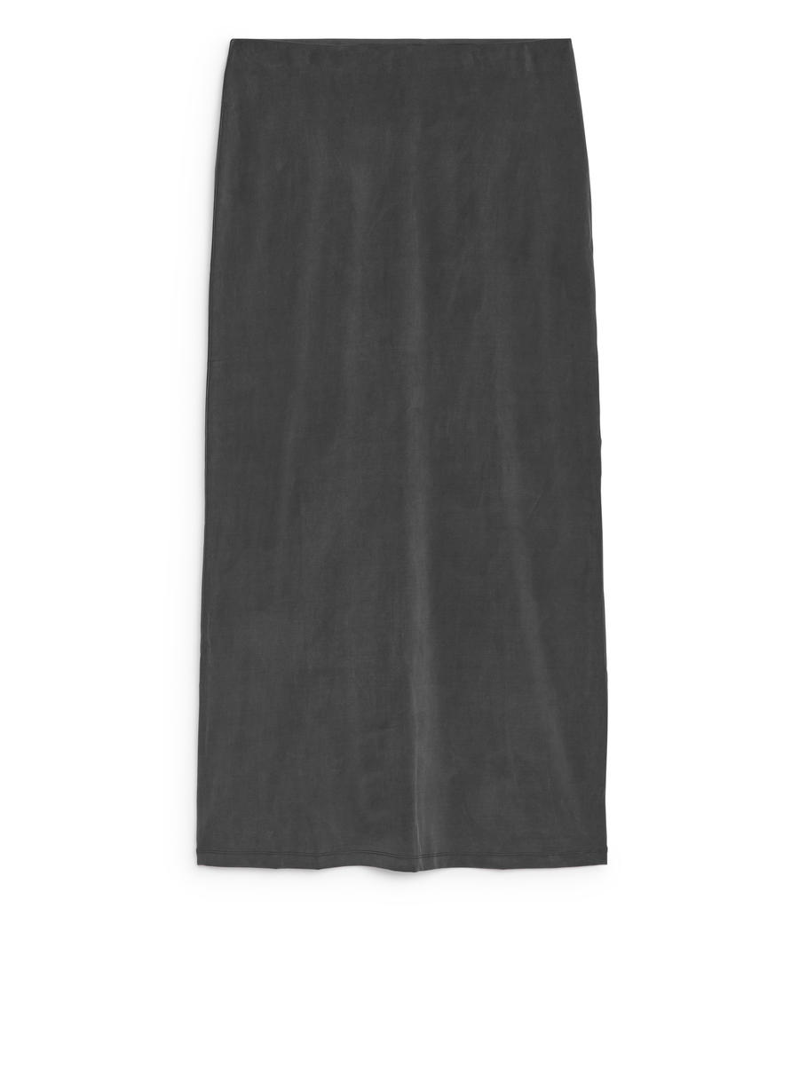 Long Cupro Skirt-#303033-13428