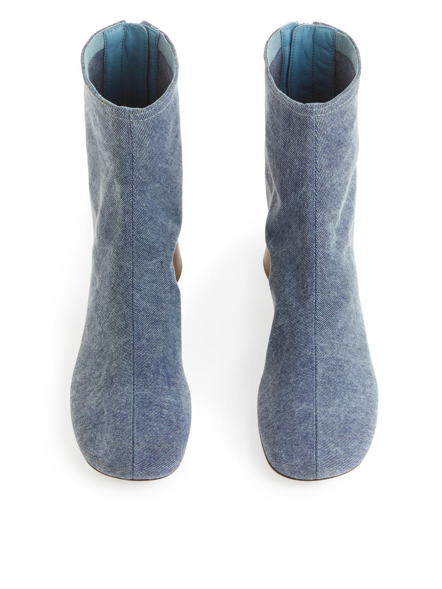 Sock Boots aus Denim - Blau - Women - 1186392001