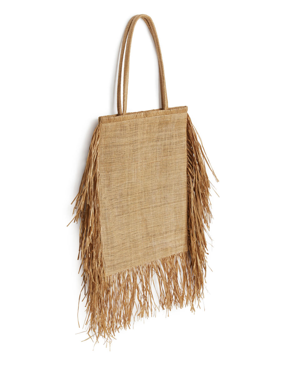 Fringe Straw Tote-#937050-8257