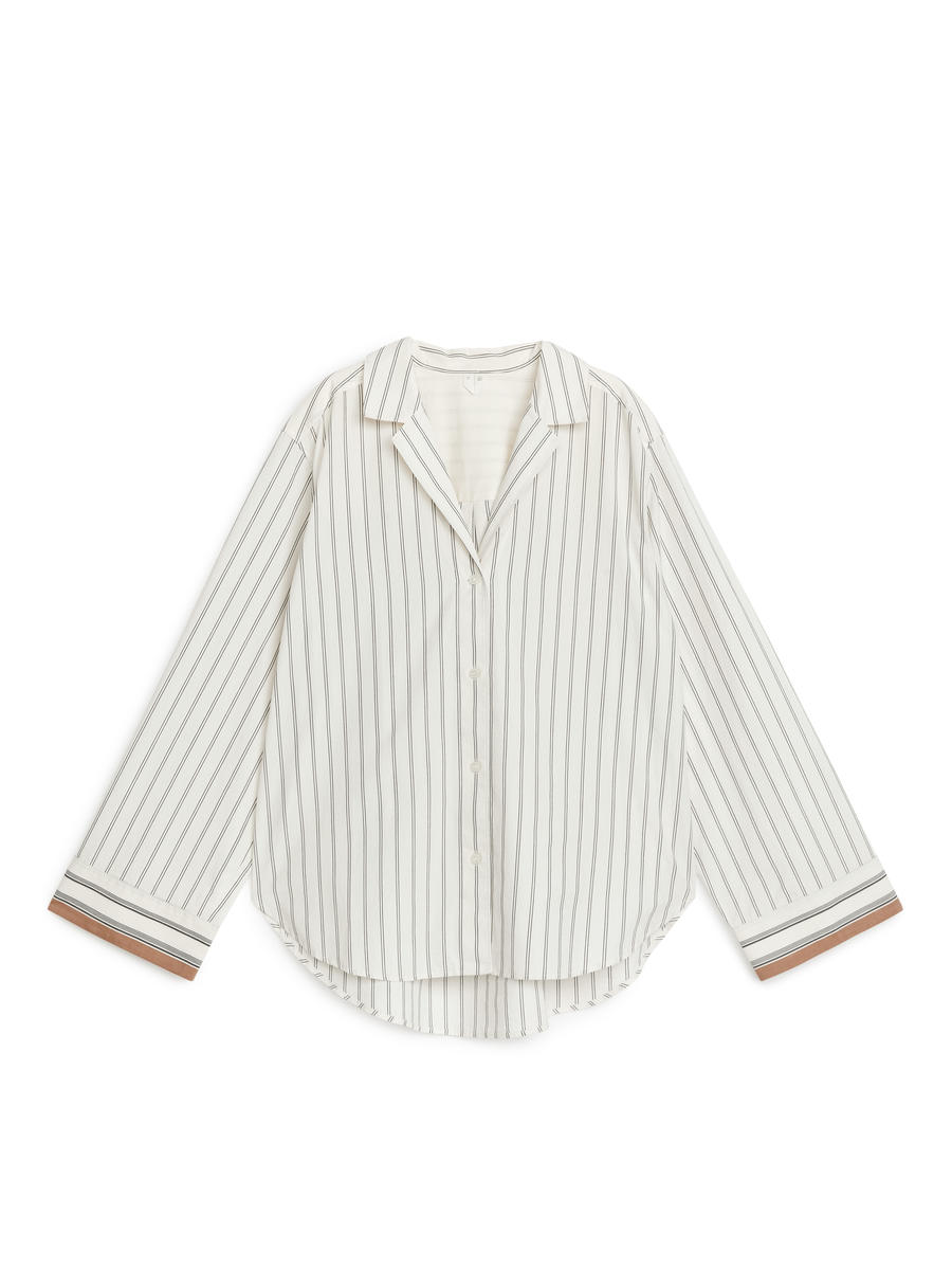 Chemise de pyjama en coton-#EFEFDF-6712