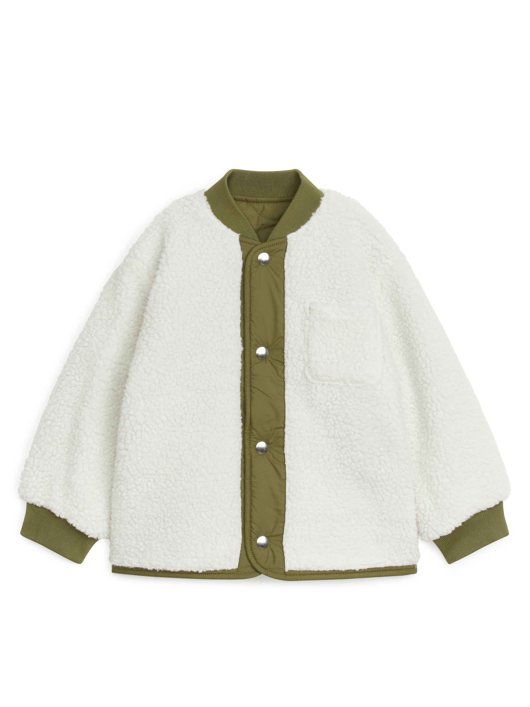 Reversible Quilt Pile Jacket - Green/White - Children - StillMedia/DescriptiveDetail - 3