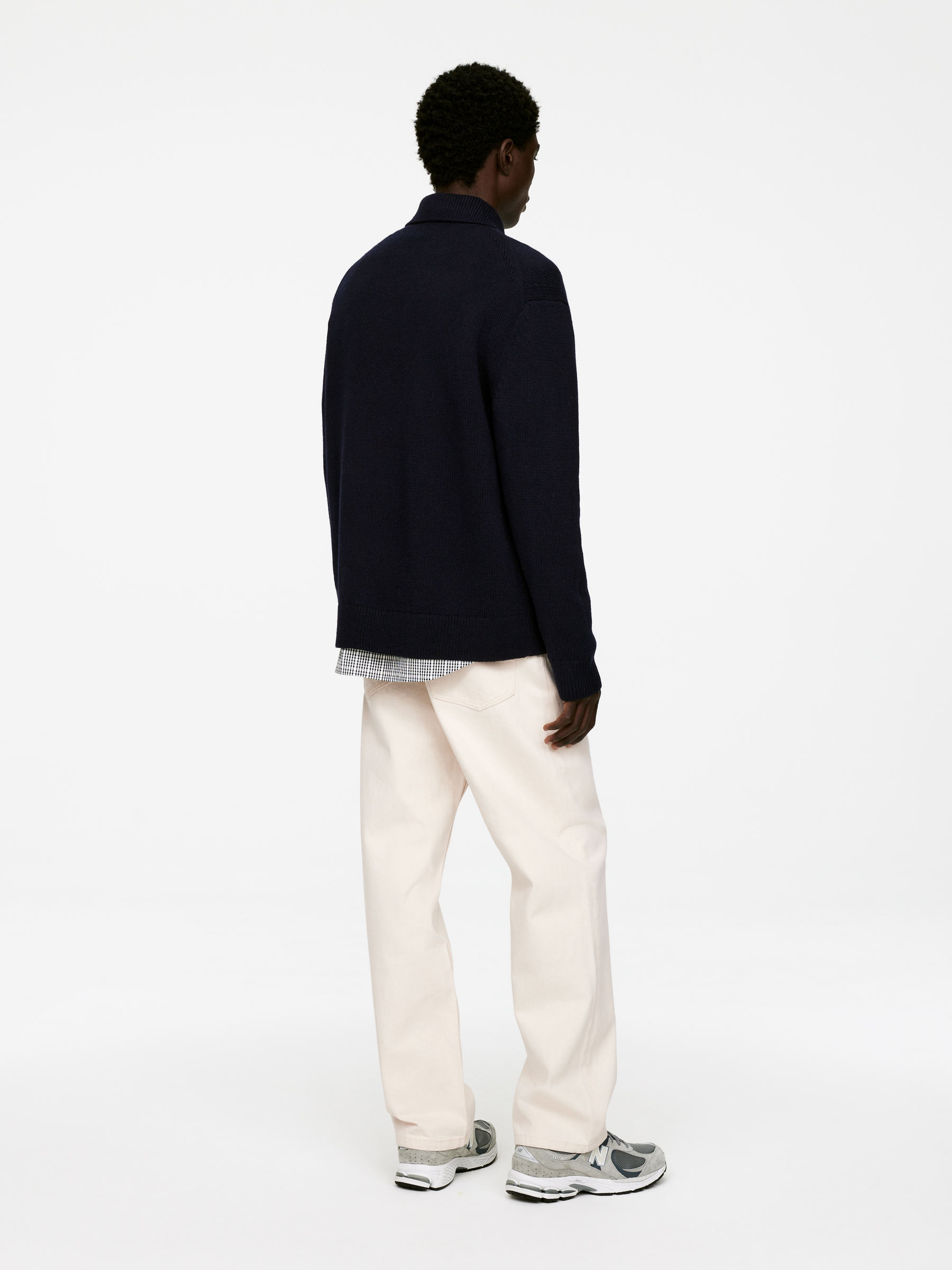 Wool Zip Cardigan - Dark Blue - Regular fit - Men - StillMedia/Lookbook - 3