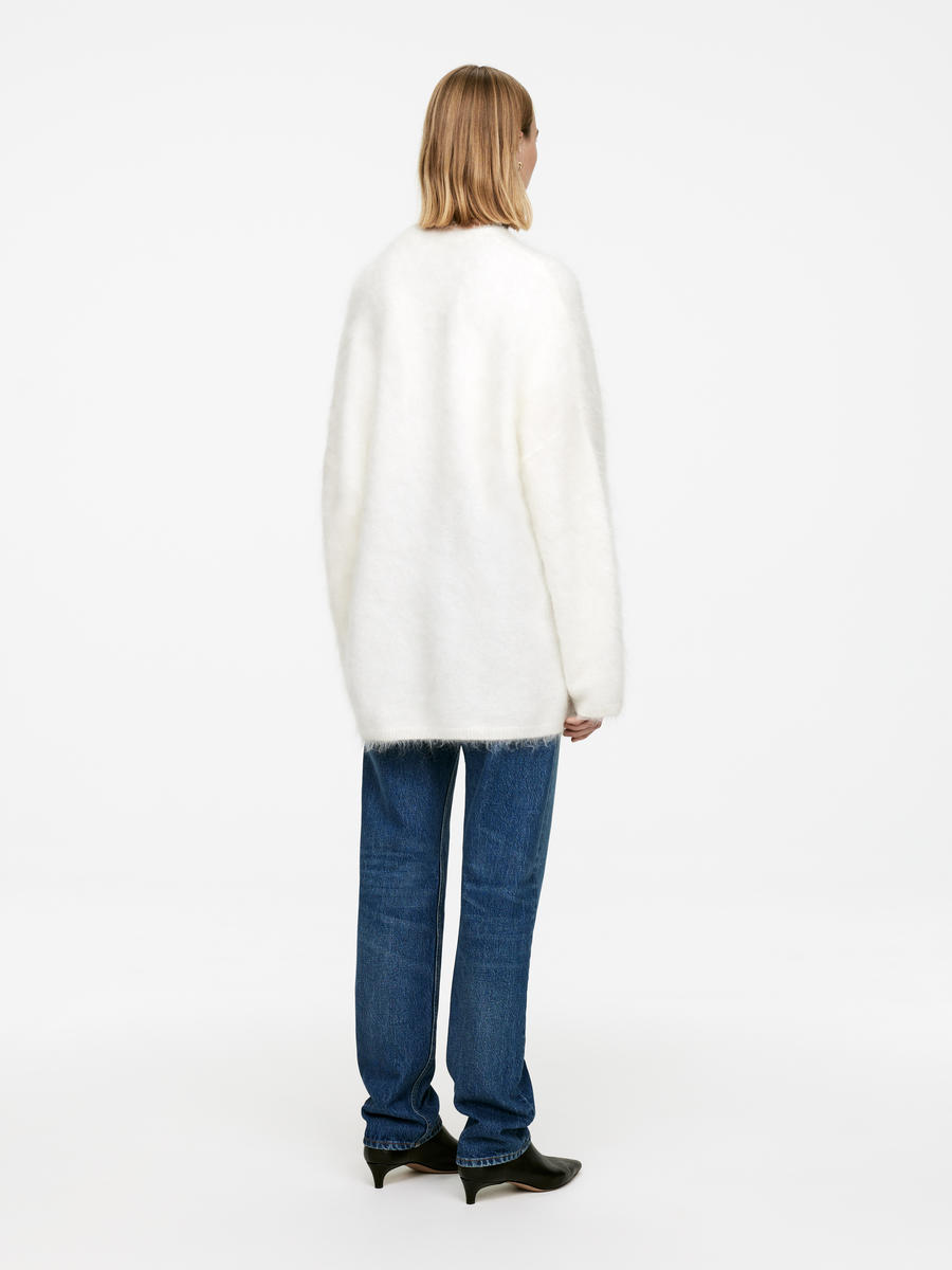 Mohair-Wool Blend Jumper-#F4F3E9-13864