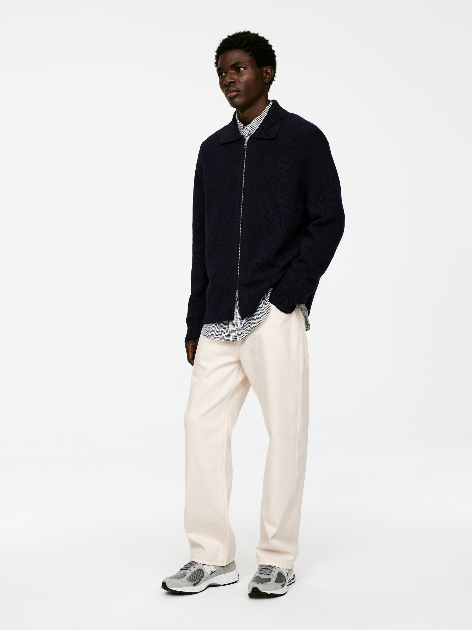Wool Zip Cardigan - Dark Blue - Regular fit - Men - StillMedia/Lookbook - 4