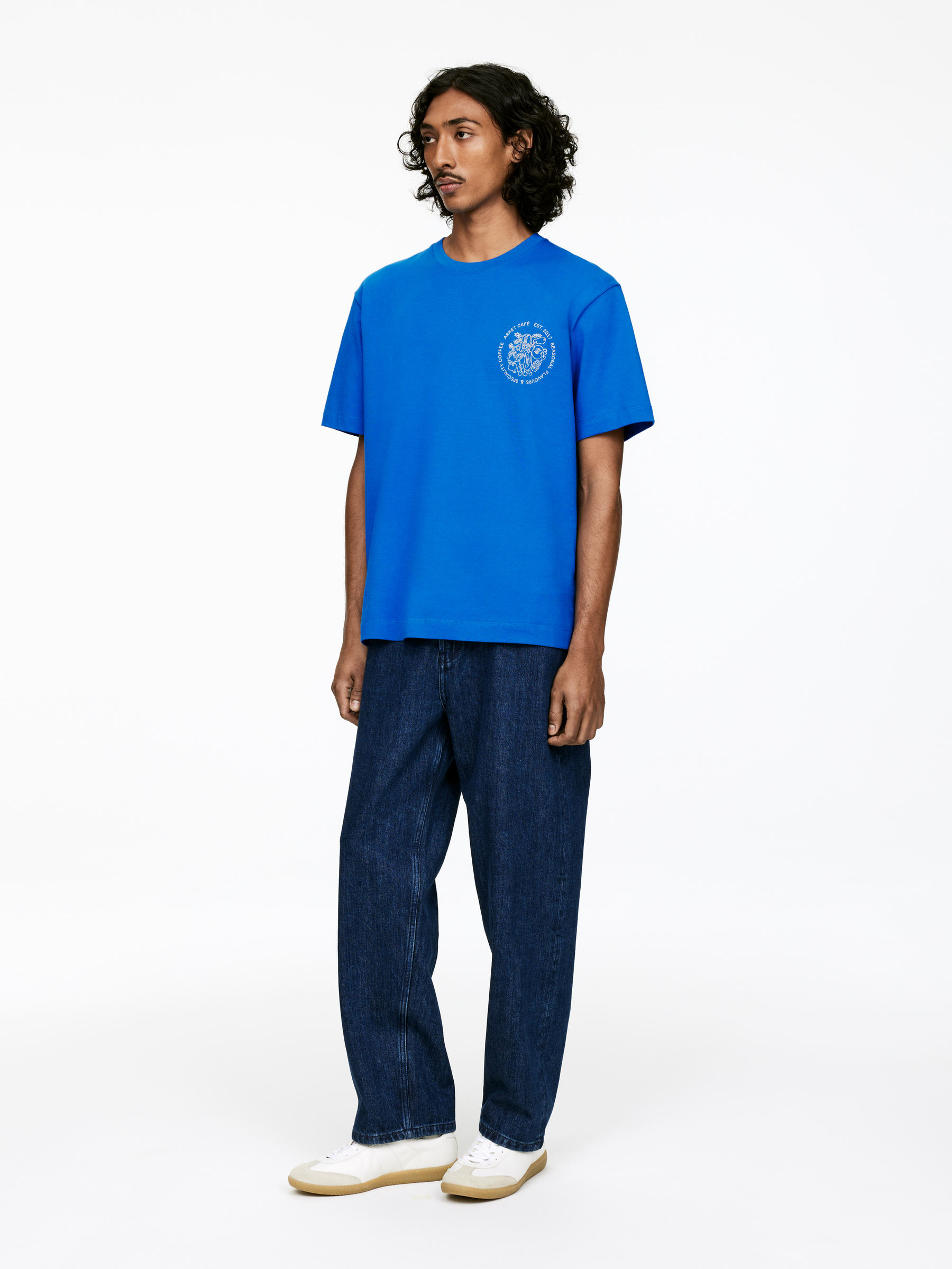 ARKET CAFÉ Printed T-Shirt - Blue - Loose fit - Café - StillMedia/Lookbook - 5