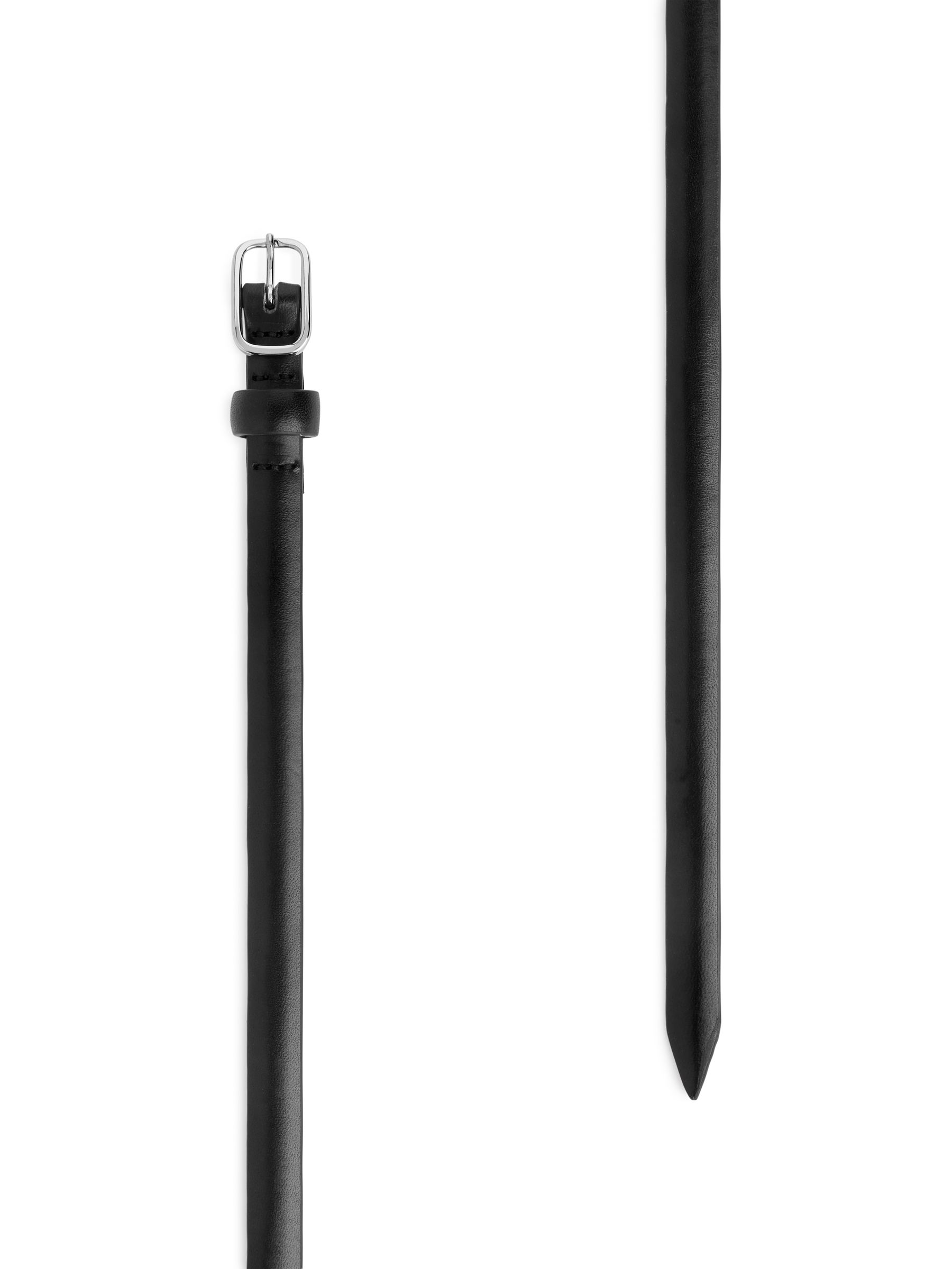 Slim Leather Belt - Black - Women - StillMedia/DescriptiveStillLife - 1