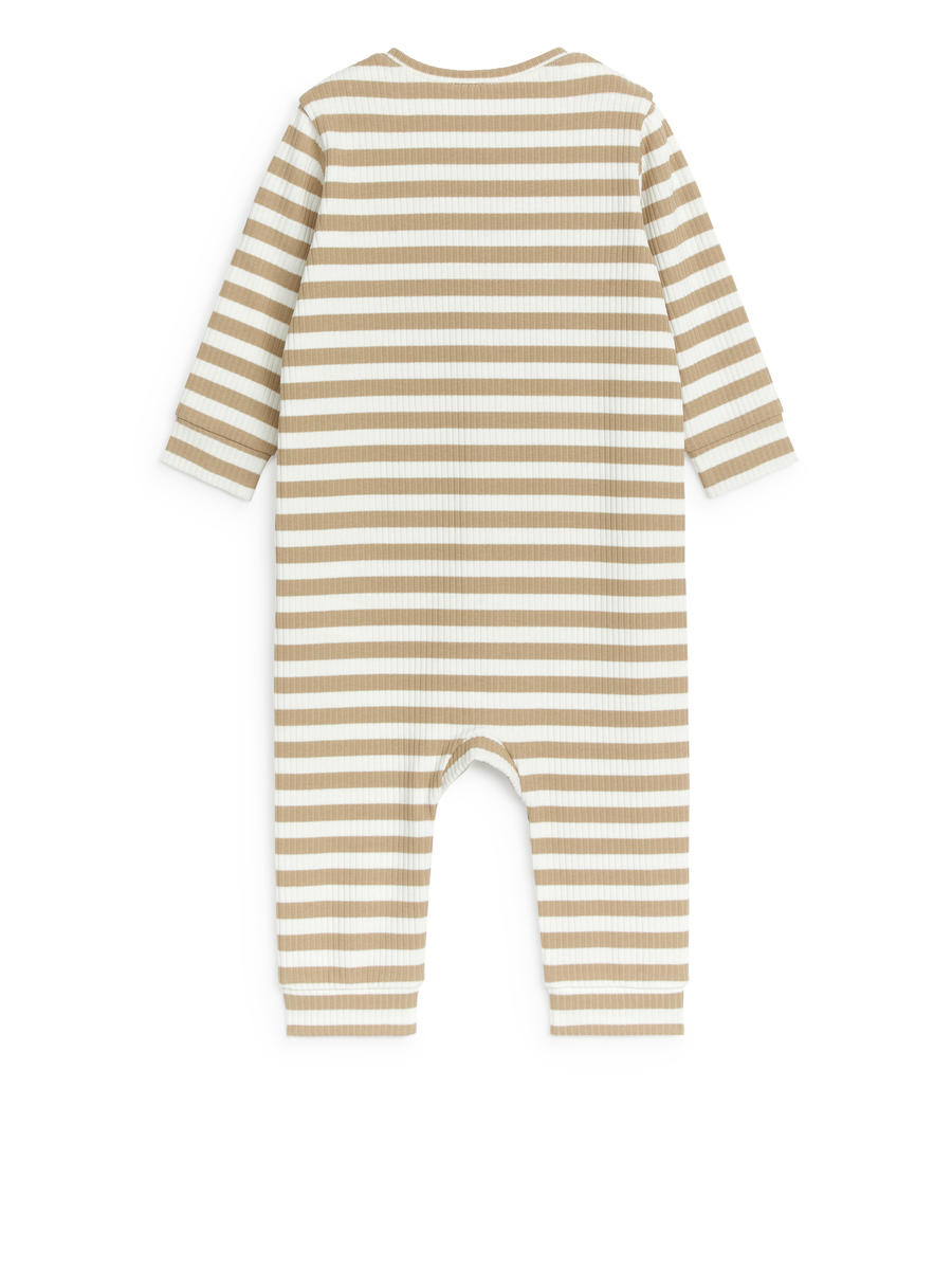 Rib Jersey Overall - White/Beige - Regular fit - Children - 1229536001