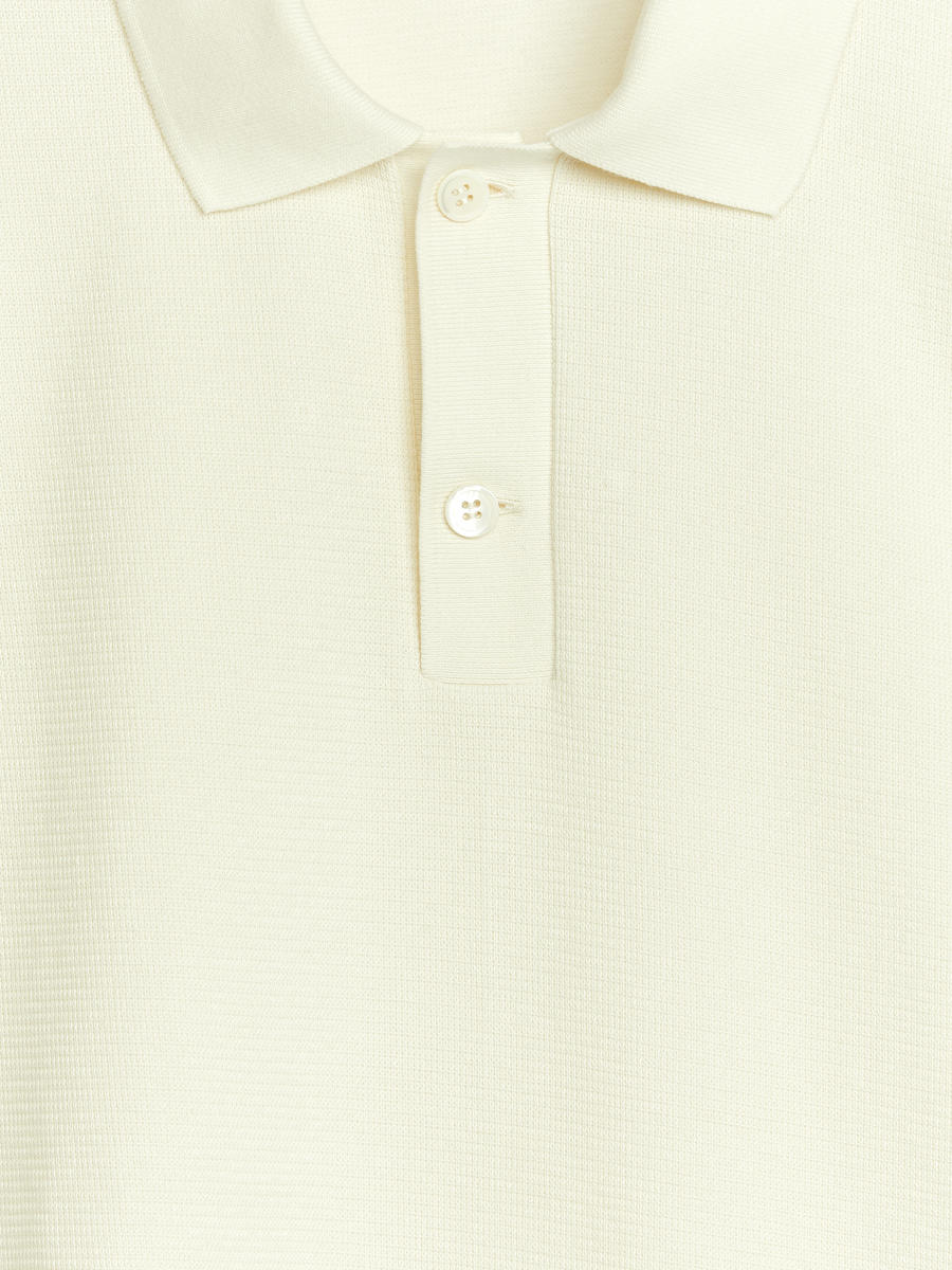 Textured Polo Shirt - Off White - Relaxed fit - Men - 1220024001