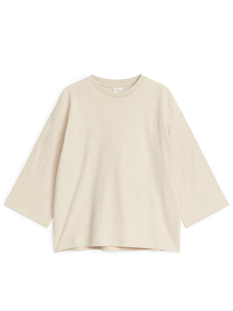 Long-Sleeve T-Shirt - Light Beige - Loose fit - Children - 1217368002