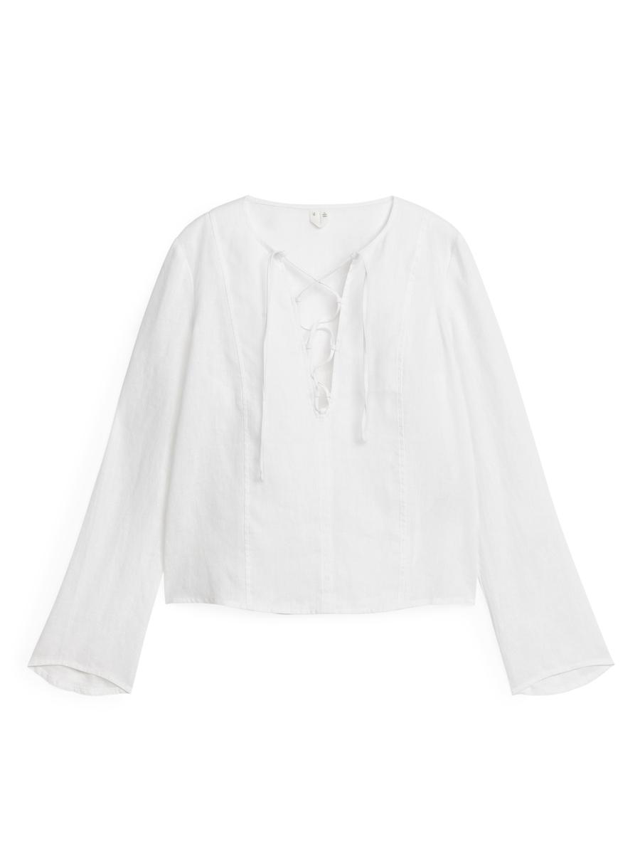 Linen Blouse-#FFFFFF-4274