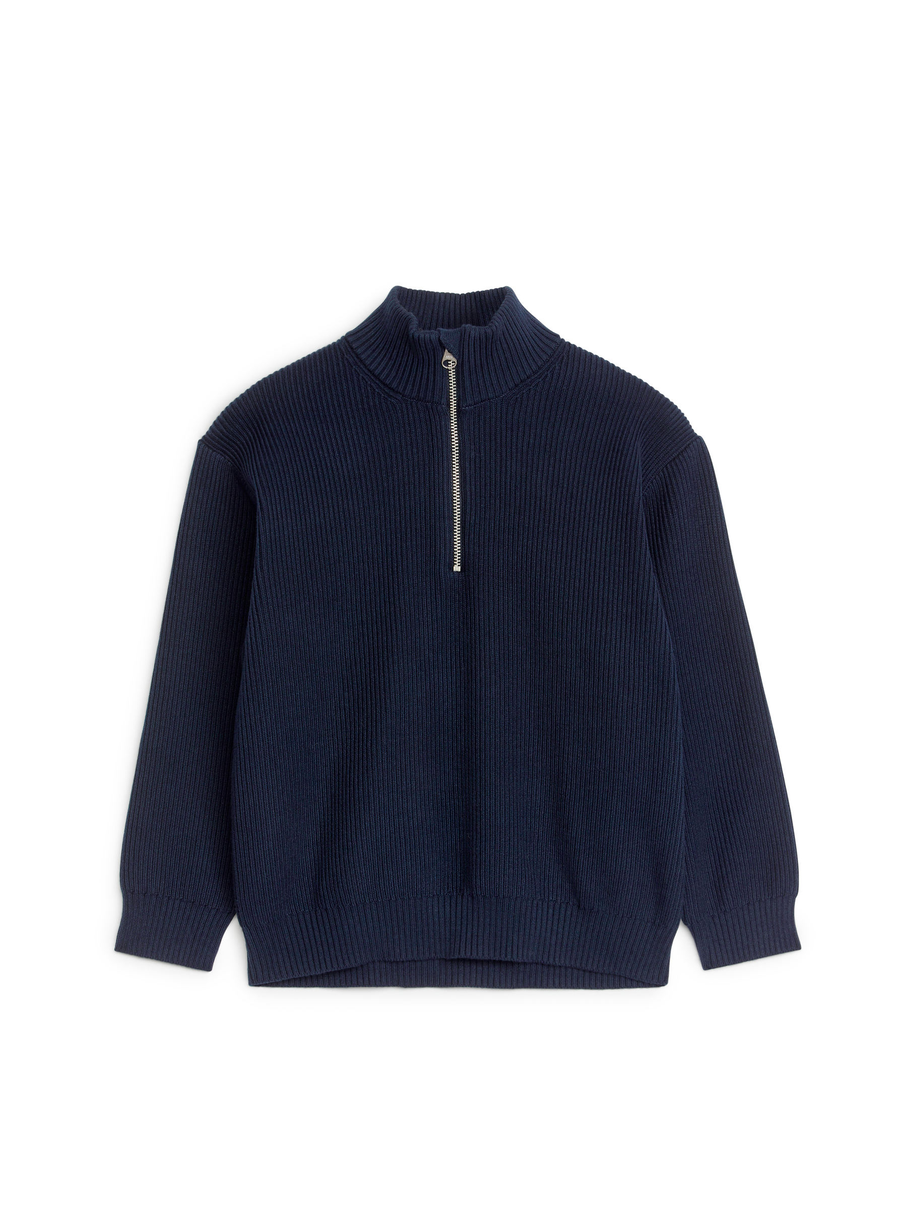 Ribbed Half-Zip Jumper-#23263B-7677