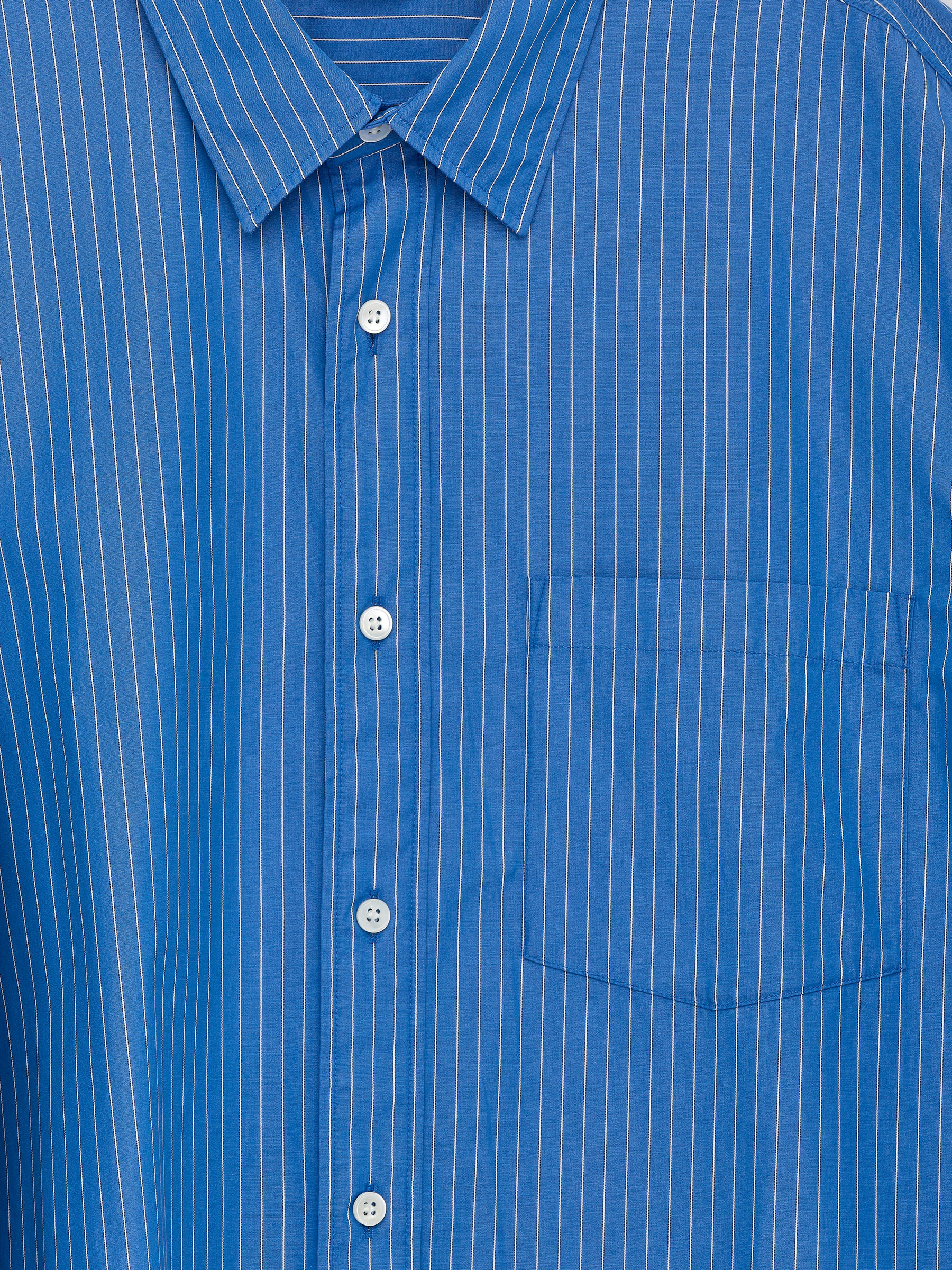 Relaxed Poplin Shirt - Blue/White - Loose fit - Men - StillMedia/DescriptiveDetail - 2