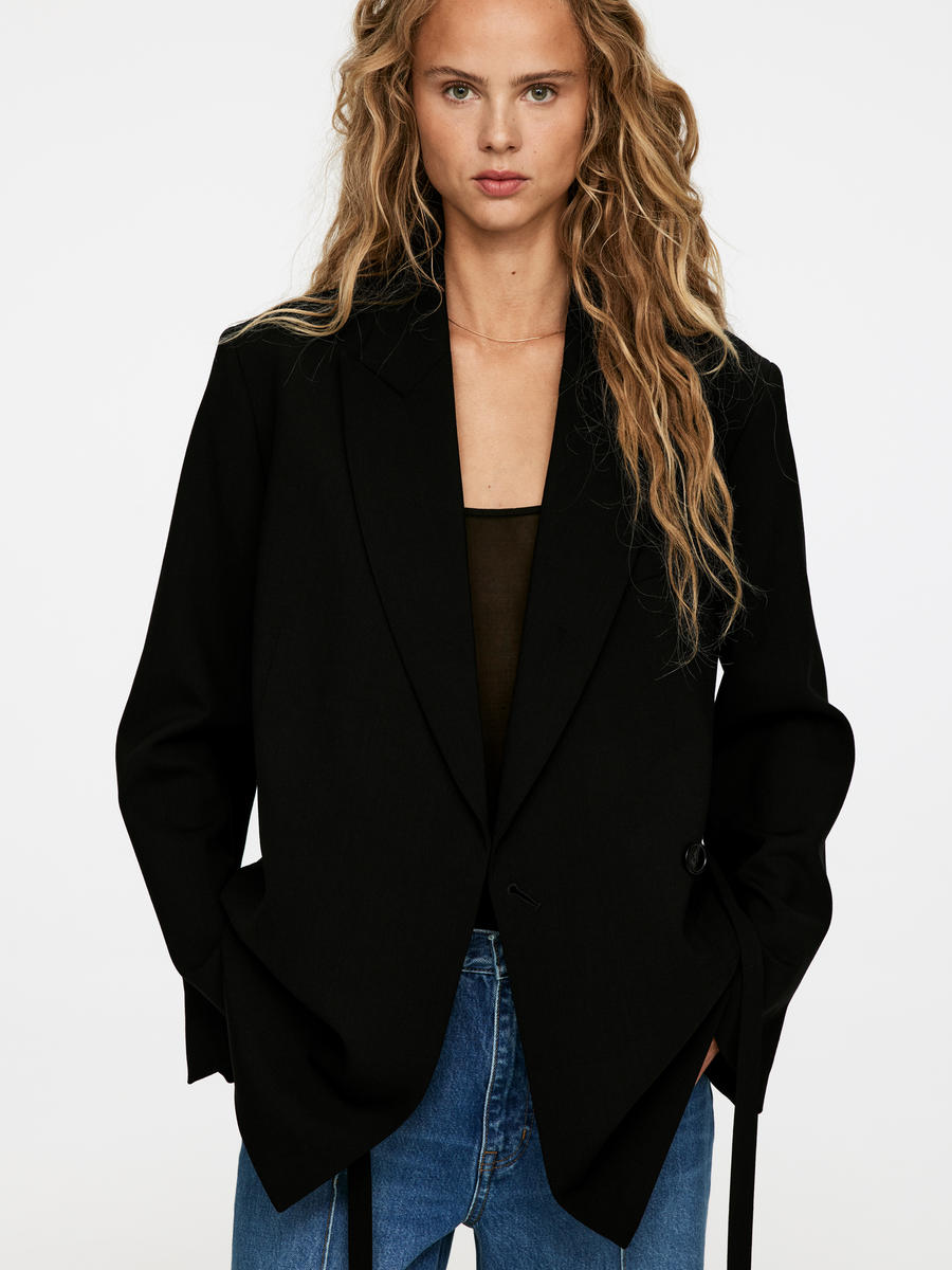 Blazer aus Wollmischung mit Satinrevers-#272628-13661