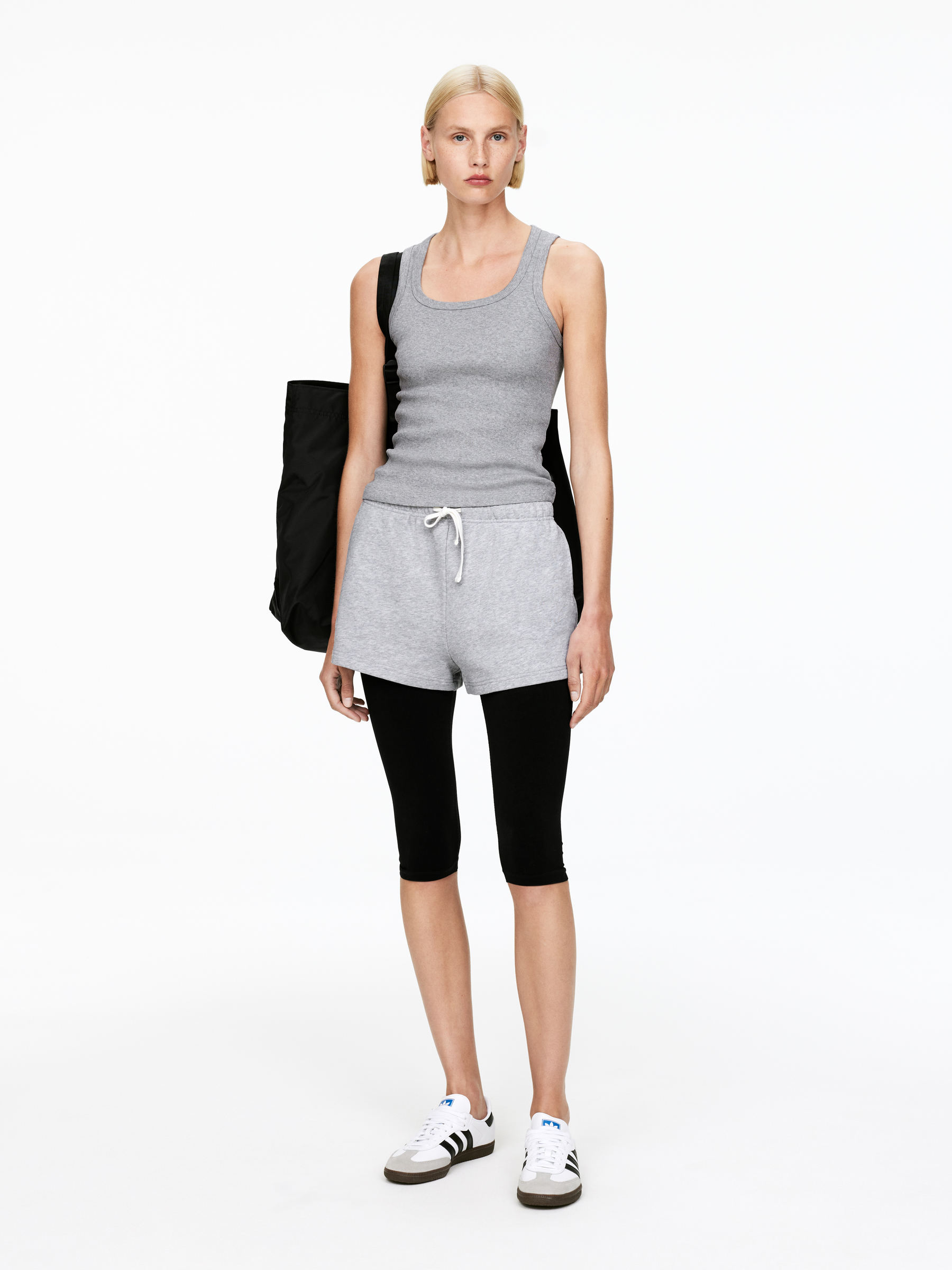 Ribbed Tank Top - Grey Melange - Slim fit - Women - StillMedia/Lookbook - 2