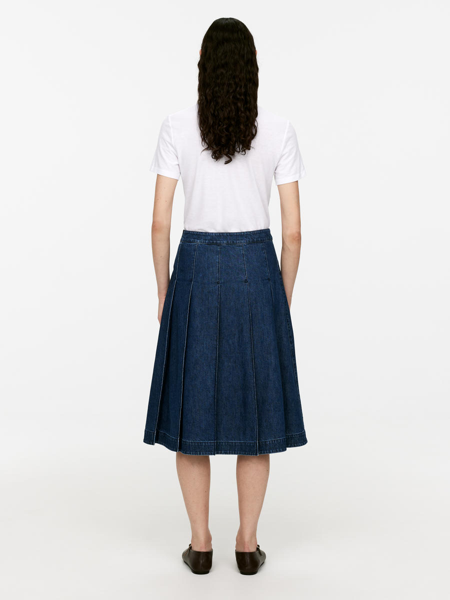 Arket navy pleated skirt best sale