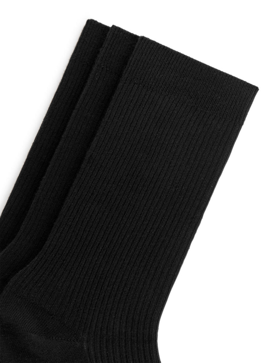 Gerippte Baumwollsocken, 3er-Pack-#272628-6132