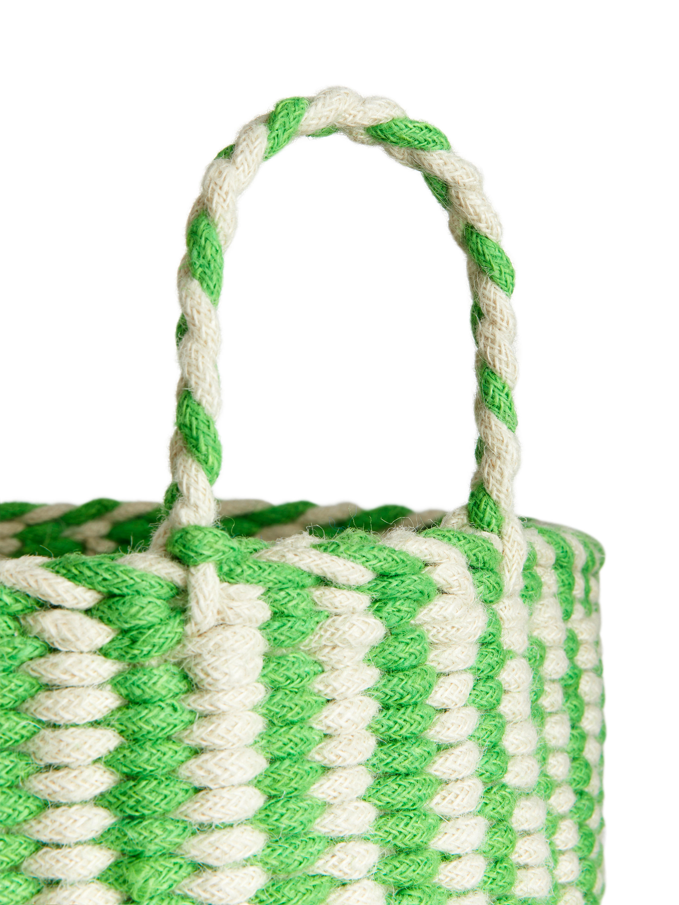 【 think of things】CIRCLE BASKET GREEN Vintage Round Wicker Basket, Mint Green Decorative Basket, Wicker