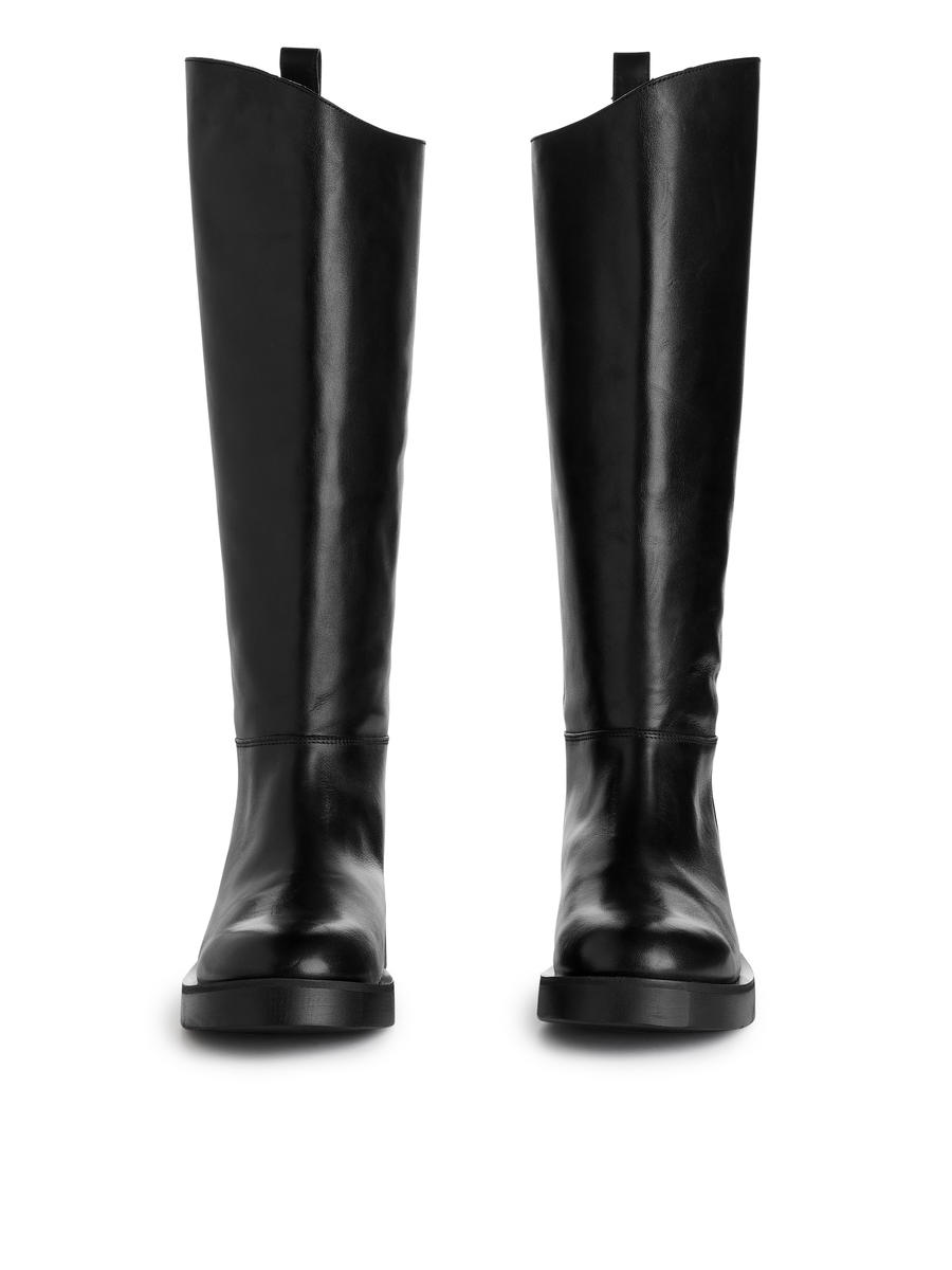 Leather Riding Boots-#272628-5706