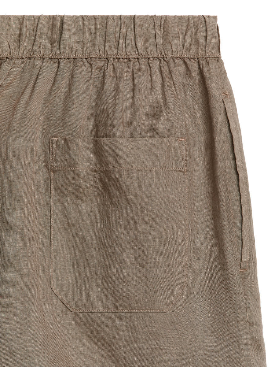 Linen Shorts-#877F75-9738