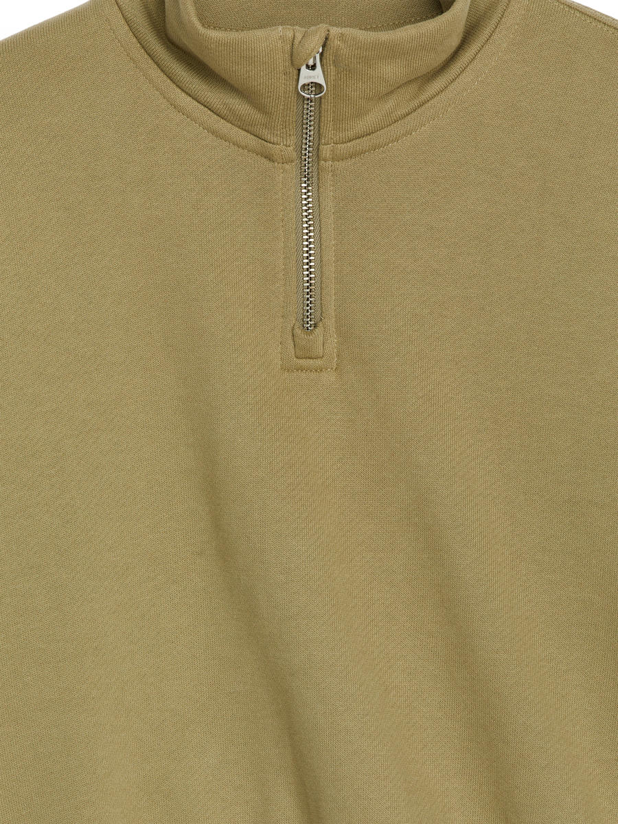 Half-Zip Sweatshirt-#7C775F-13058