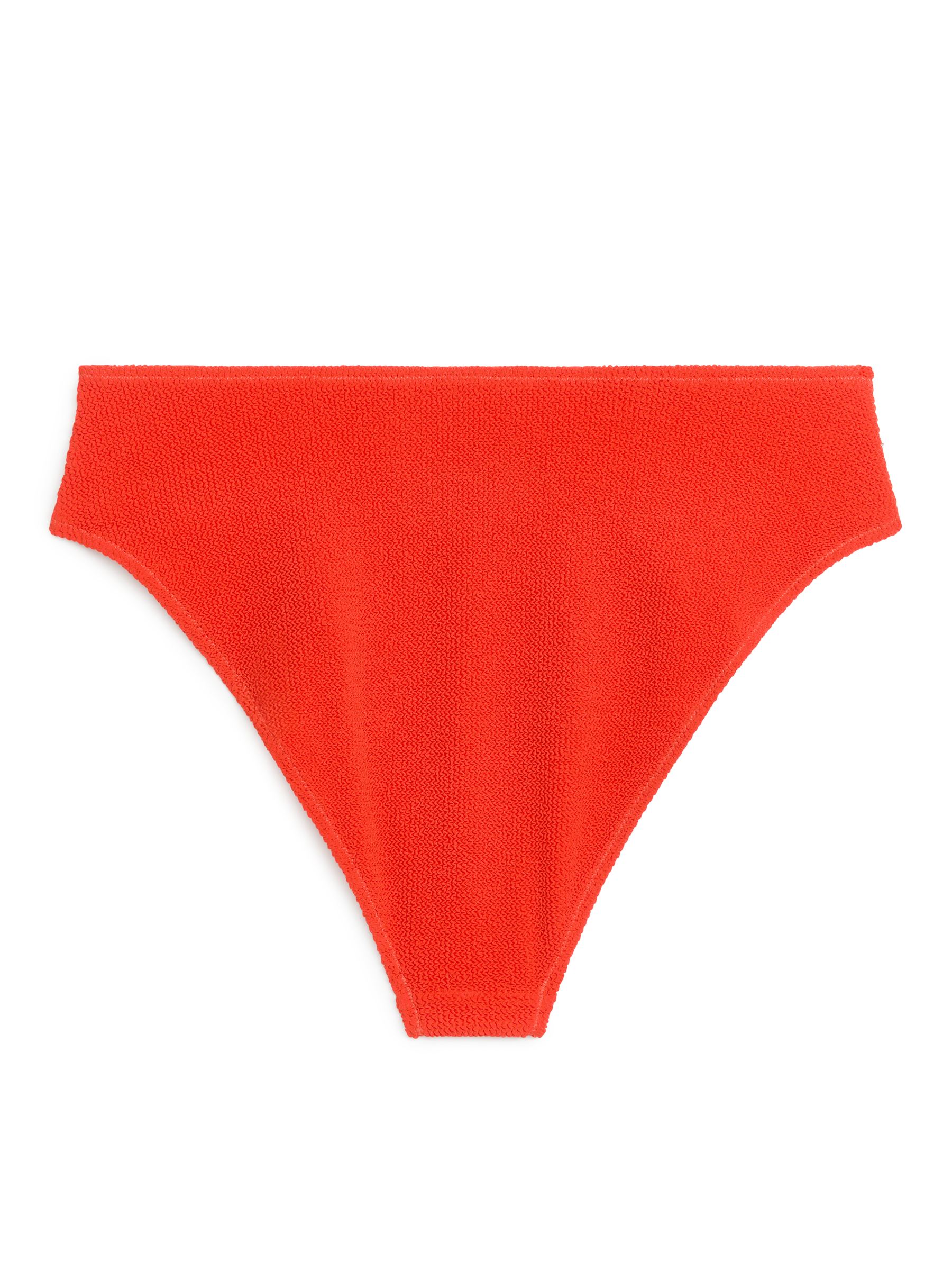 Mid Waist Crinkle Bikini Bottom - Tomato Red - Regular fit - Women - StillMedia/DescriptiveStillLife - 1