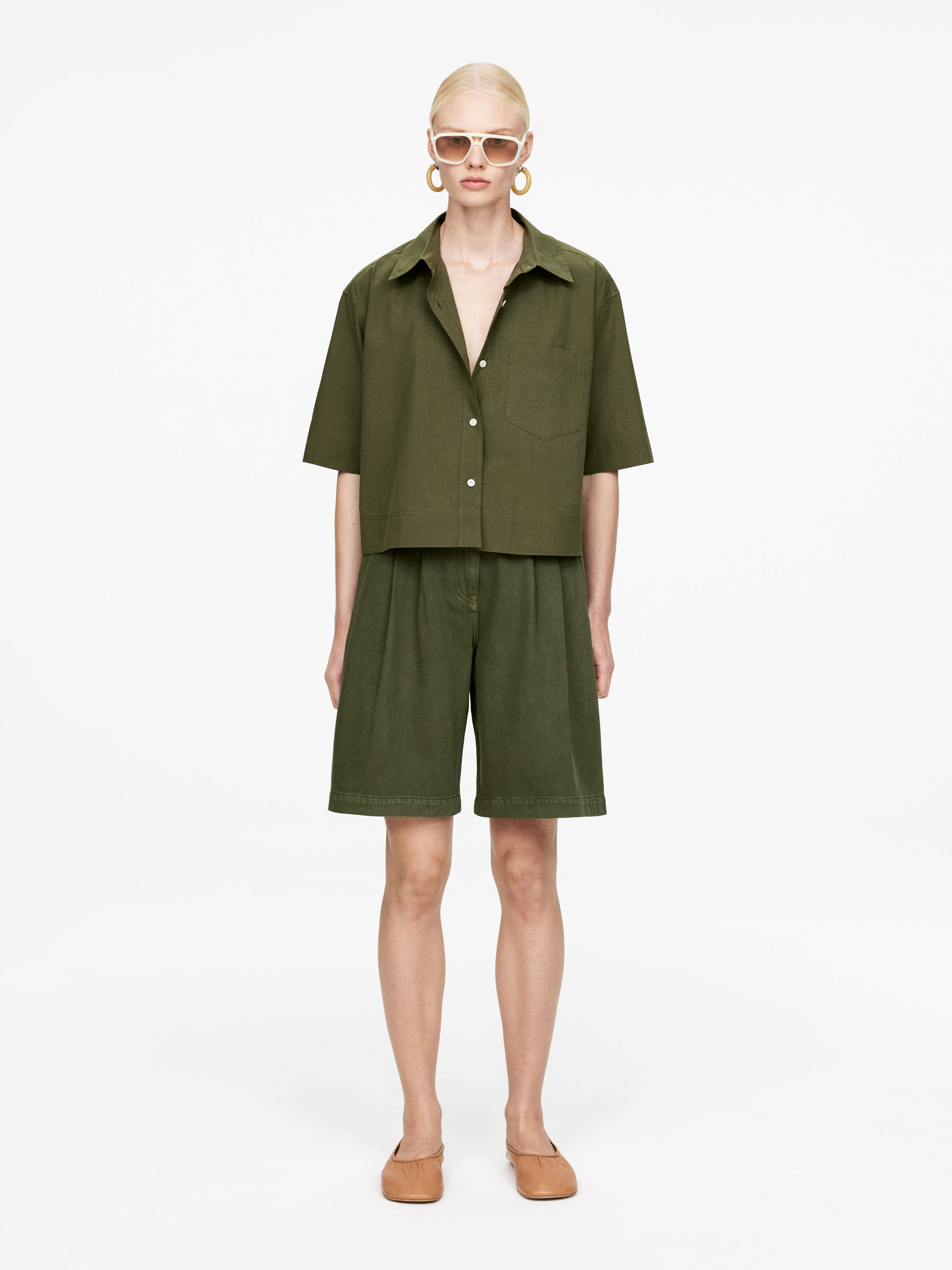 Pleated Shorts-#575549-15846