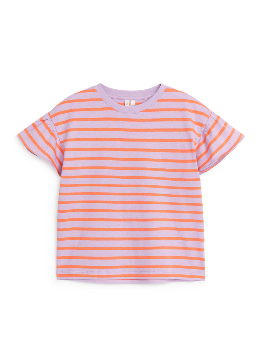 T-Shirt mit Rüschen - Orange/Flieder - Regular Fit - Children - 1229630003