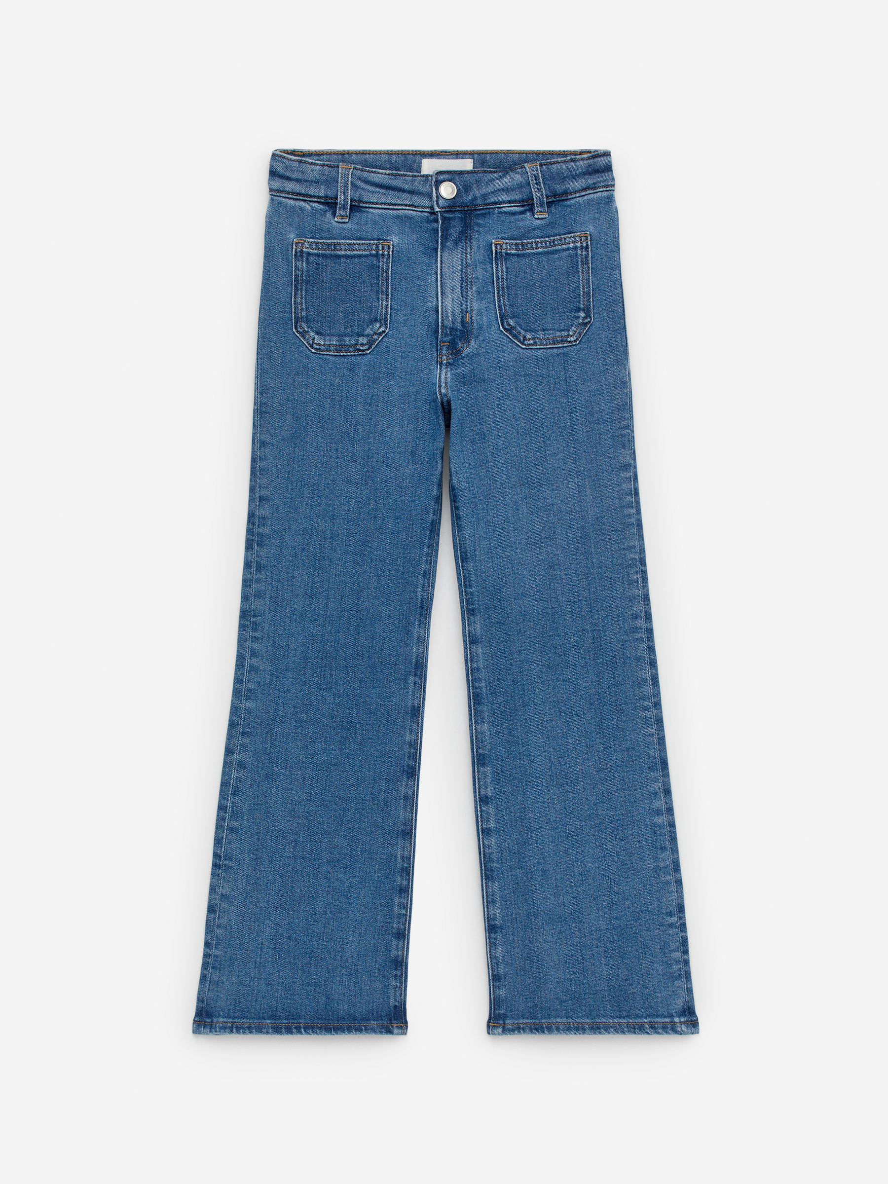 Pantalon en jean évasé-#496496-14513