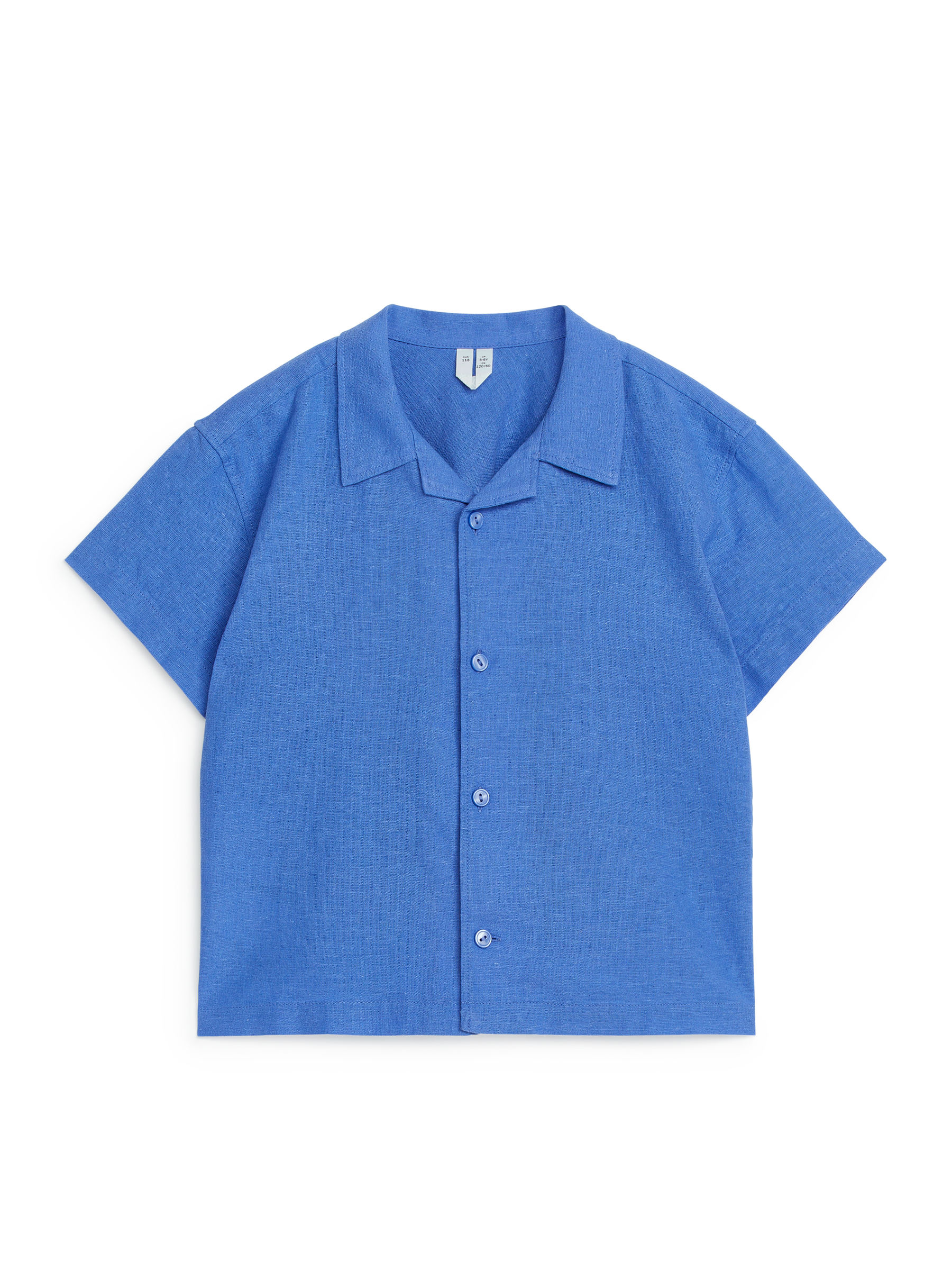 Linen-Blend Resort Shirt-#657CBE-7786