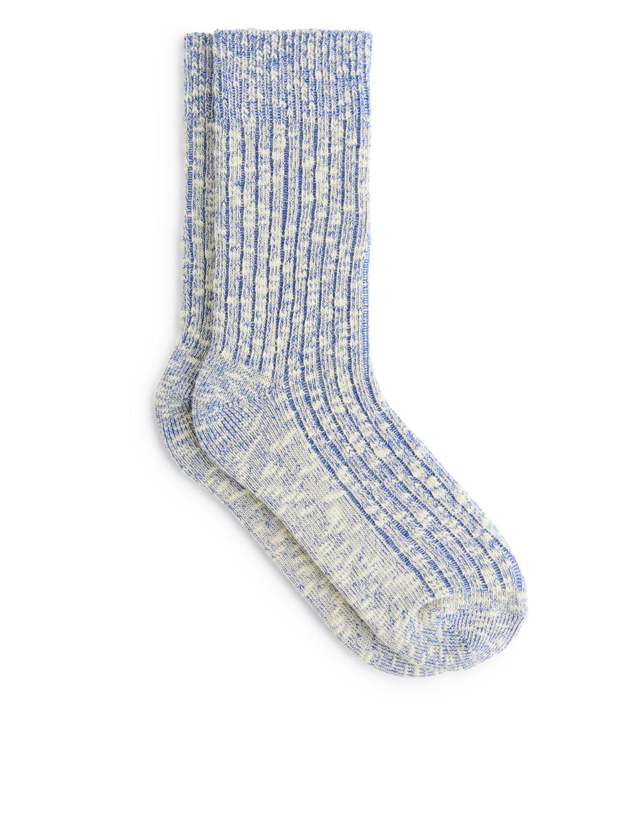 Grobe Stricksocken-#4C60A1-12690