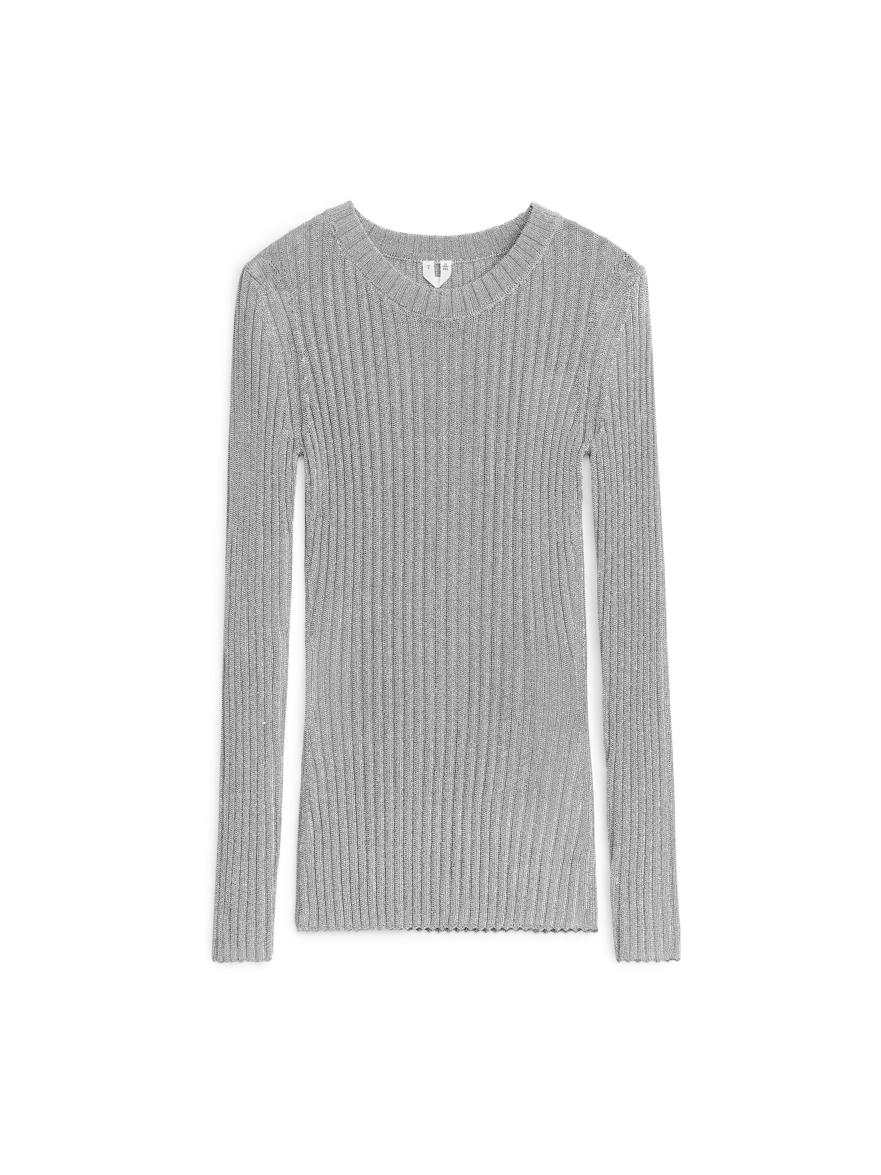 Maglione glitterato con lavorazione a coste - Argento - Regular fit - Women - StillMedia/DescriptiveStillLife - 1