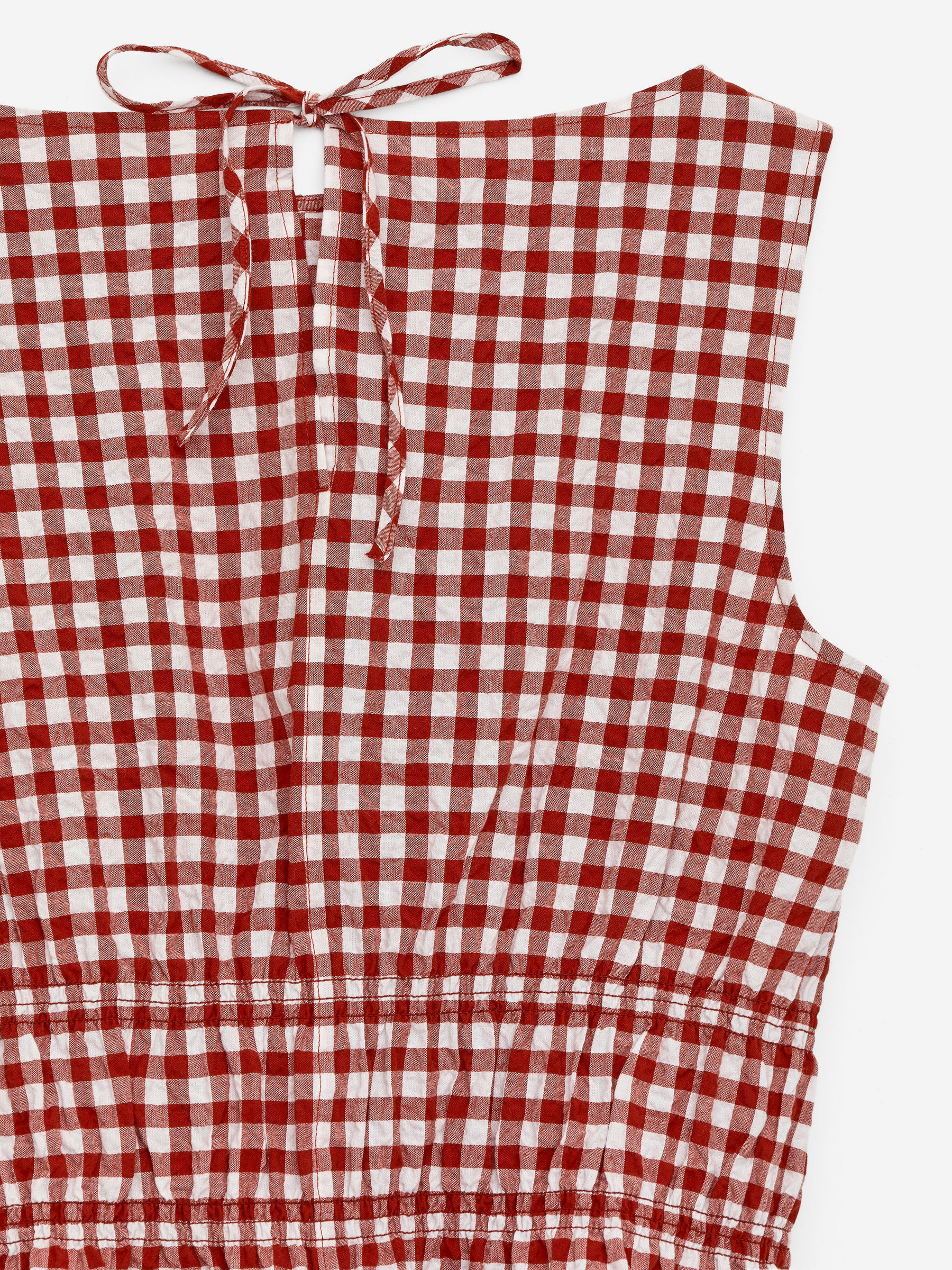 Seersucker Smock Top - Rust/White - Slim fit - Women - StillMedia/DescriptiveDetail - 1